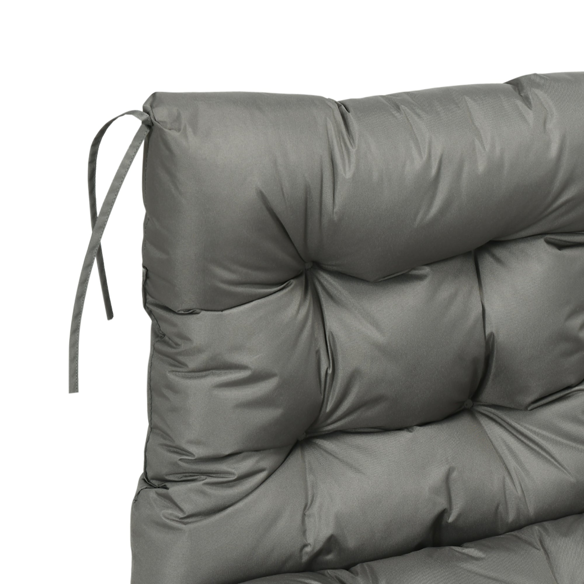 Outsunny Garden Back Chair Cushion, Comfortable Patio Seat Cushion Pad with Backrest for Outdoor & Indoor Use, Light Grey - North Peak Garden Furniture