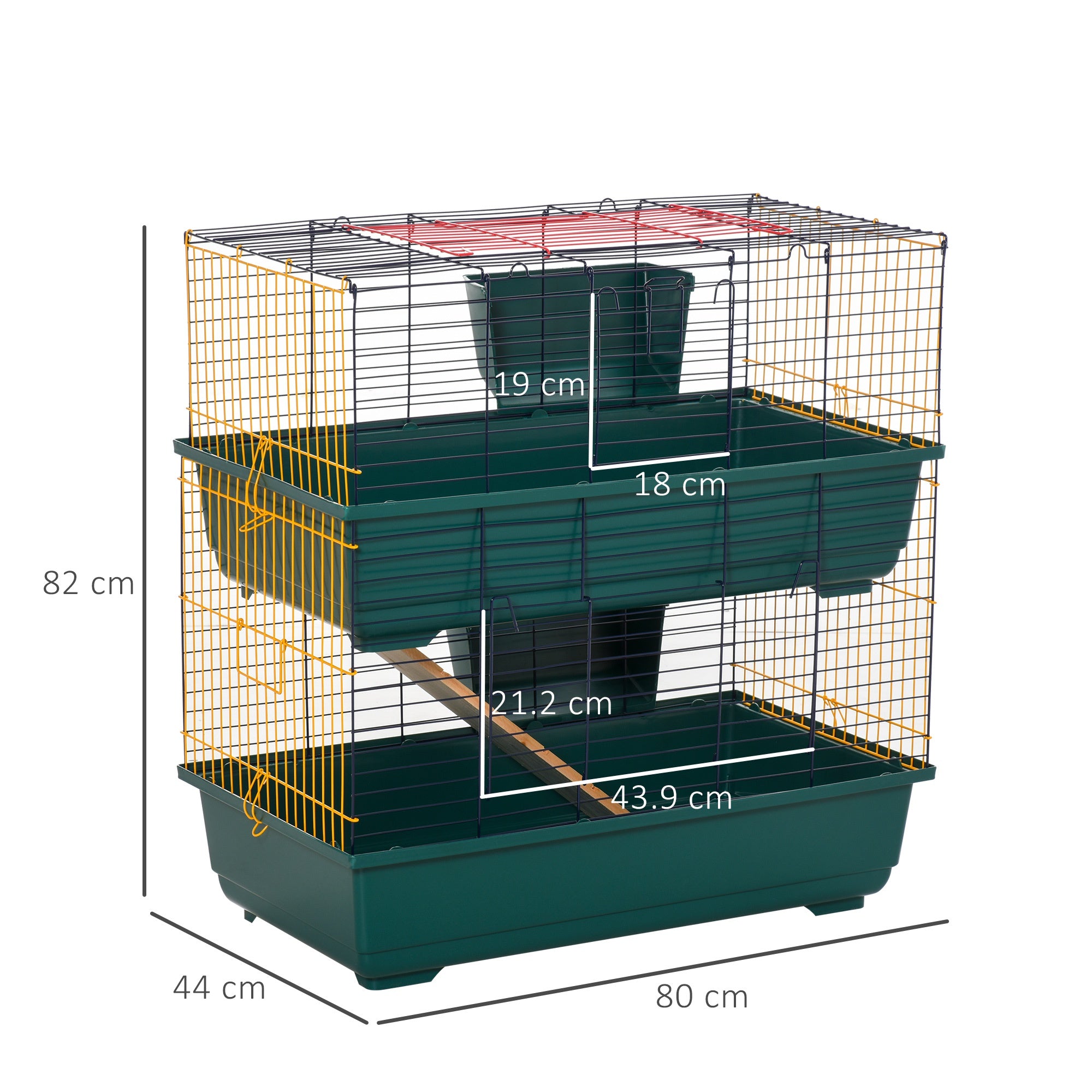 PawHut 2-Story Large Small Animal Cage w/ Accessories for Chinchillas Puppy Guinea Pig