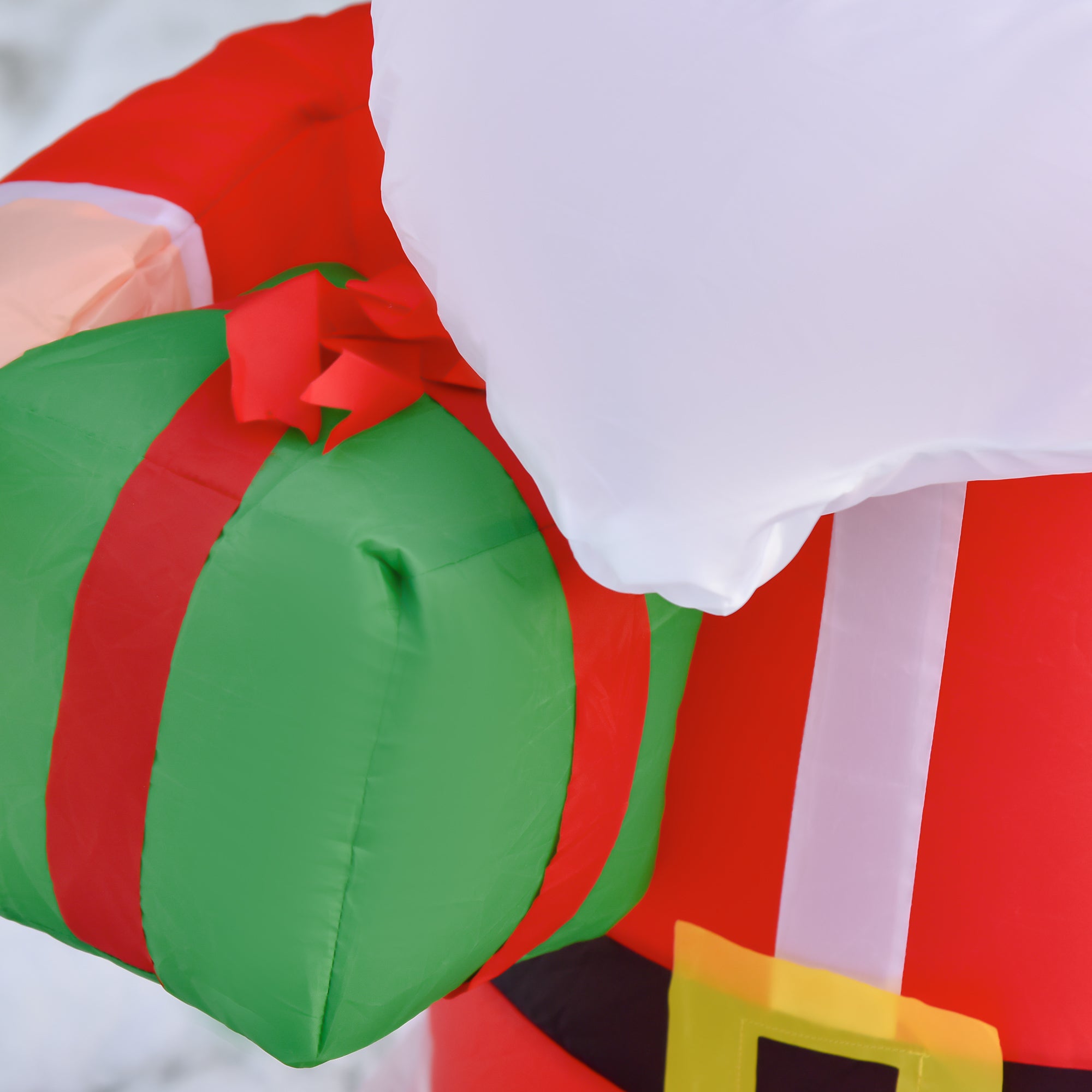 HOMCOM 4ft Inflatable Christmas Santa Claus Gift with LED Xmas Décor Holiday Outdoor Yard Decoration - North Peak Garden Furniture