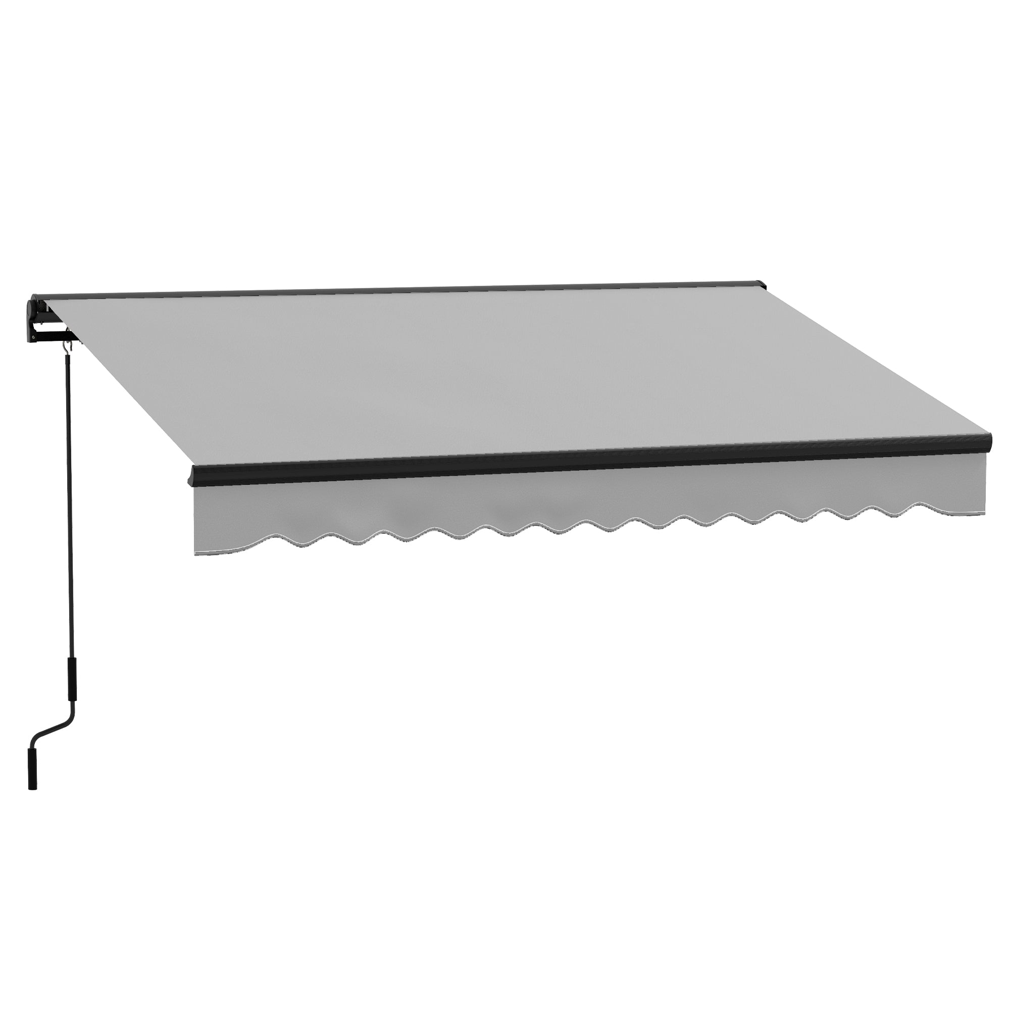 Outsunny 3 x 2m Aluminium Frame Electric Awning, with Remote - Grey/White - North Peak Garden Furniture