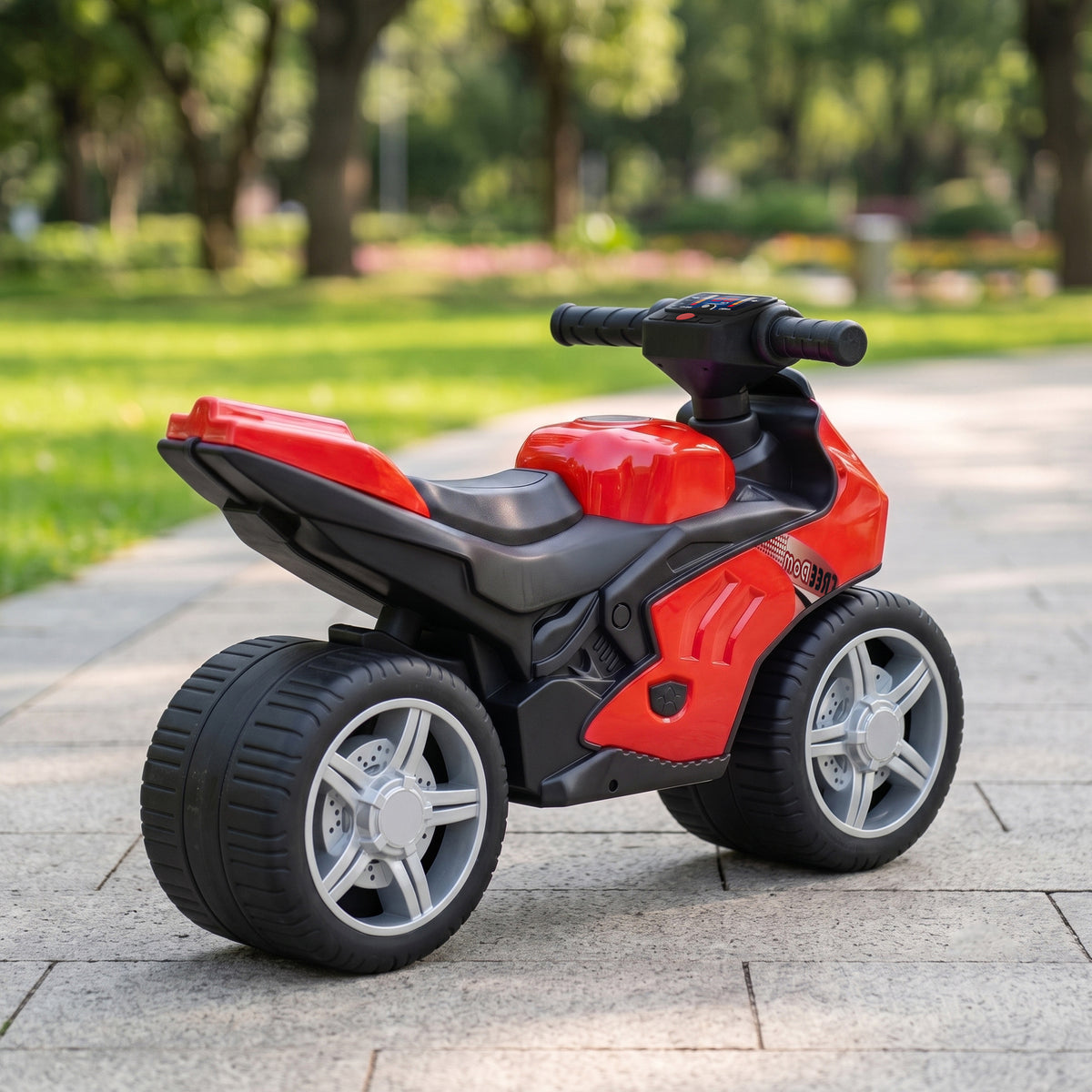 AIYAPLAY Balance Bike with Music Extra-Wide Wheels Toddler Bike for Boys Girls Red