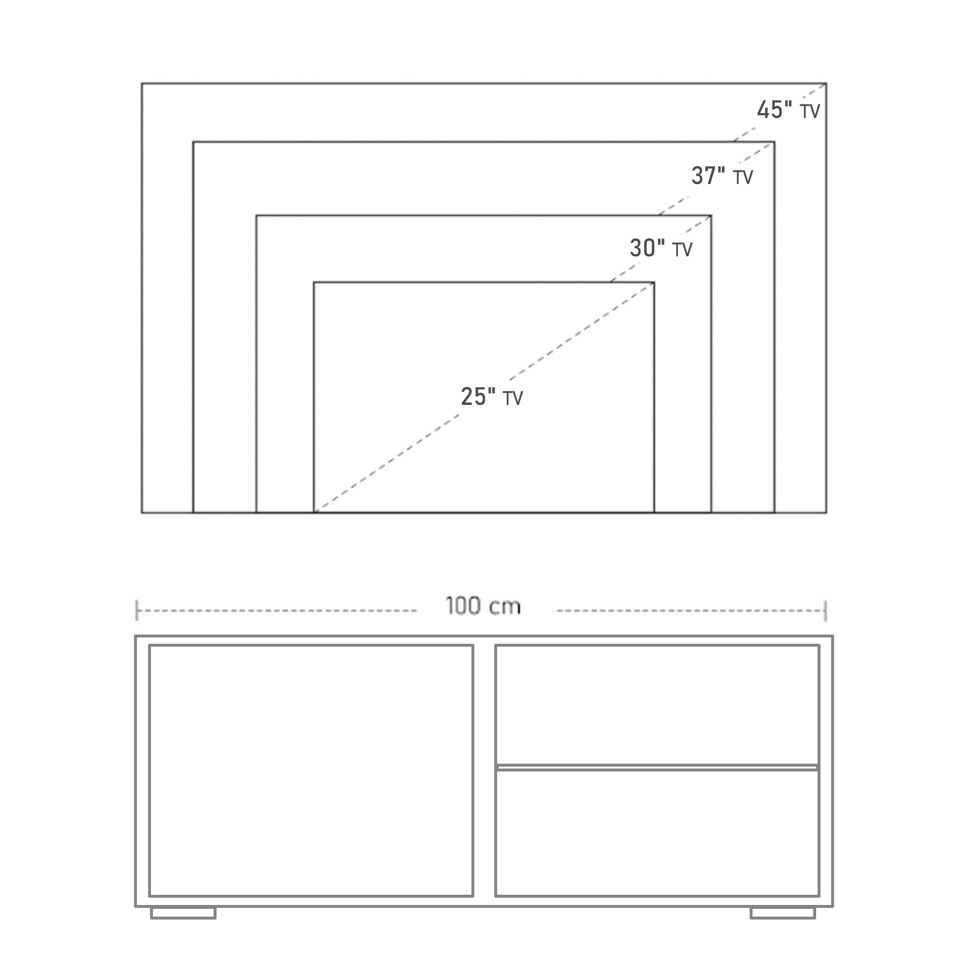 HOMCOM High Gloss TV Stand Storage Cabinet with 2 Shelves for Living Room Home Furniture White