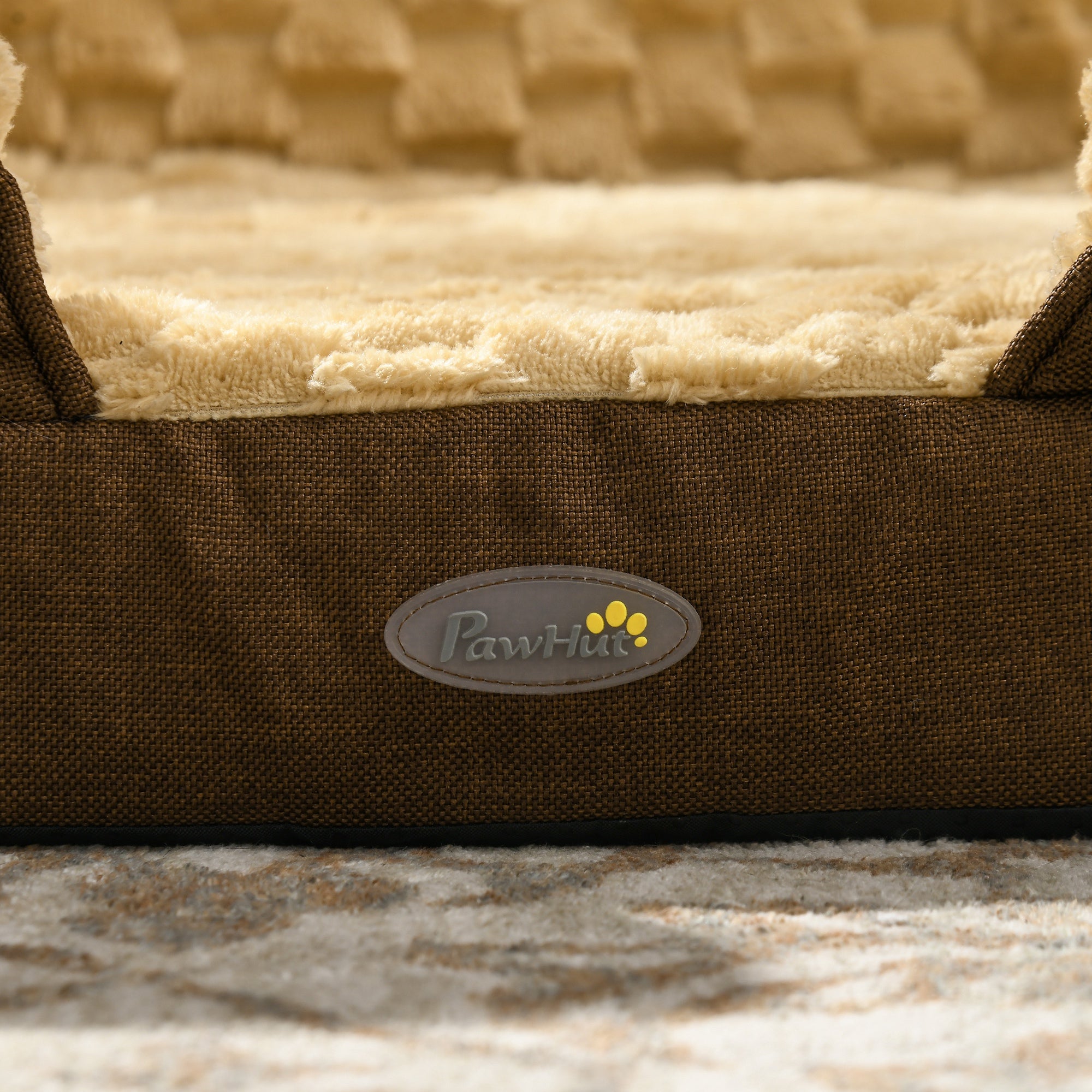 PawHut Calming Dog Bed Pet Mattress w/ Removable Cover, Anti-Slip Bottom, for Medium Dogs, 90L x 69W x 21Hcm - Brown - North Peak Garden Furniture