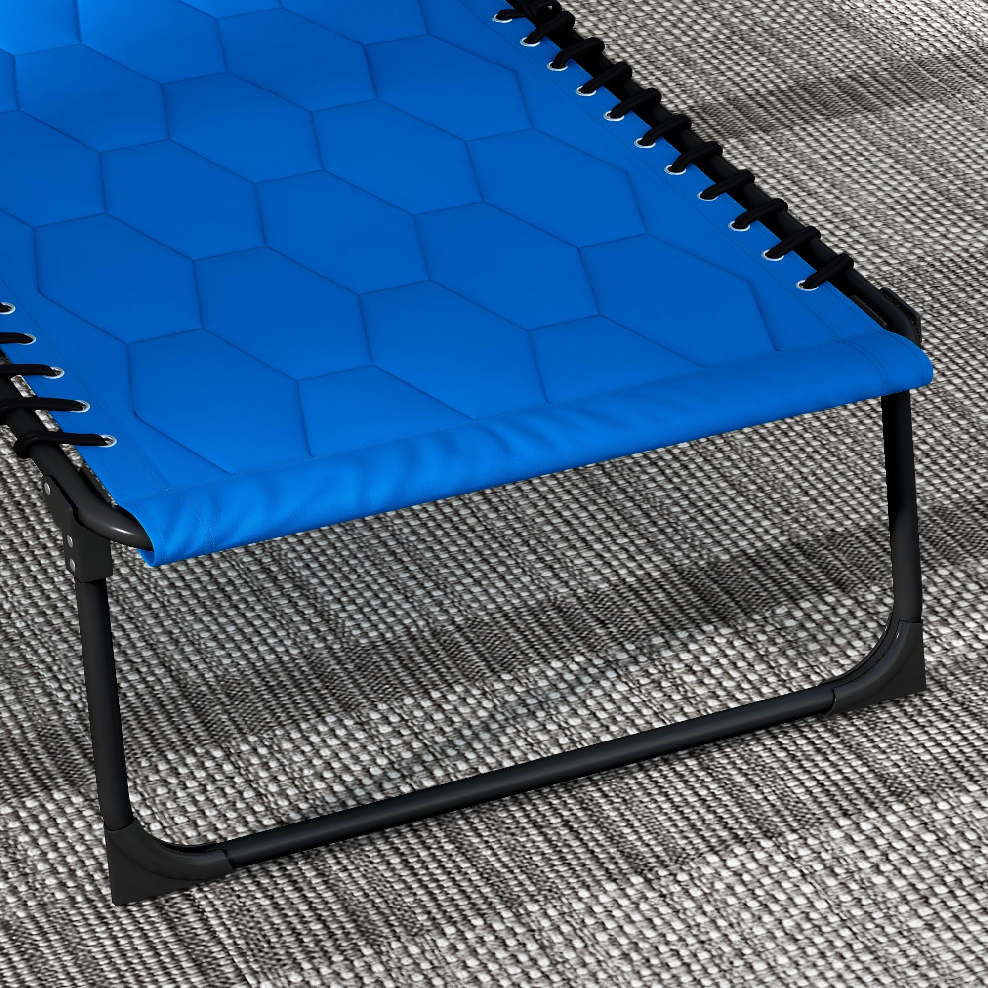 Outsunny Set of Two Sun Loungers, with Five-Position Reclining Backs - Blue - North Peak Garden Furniture