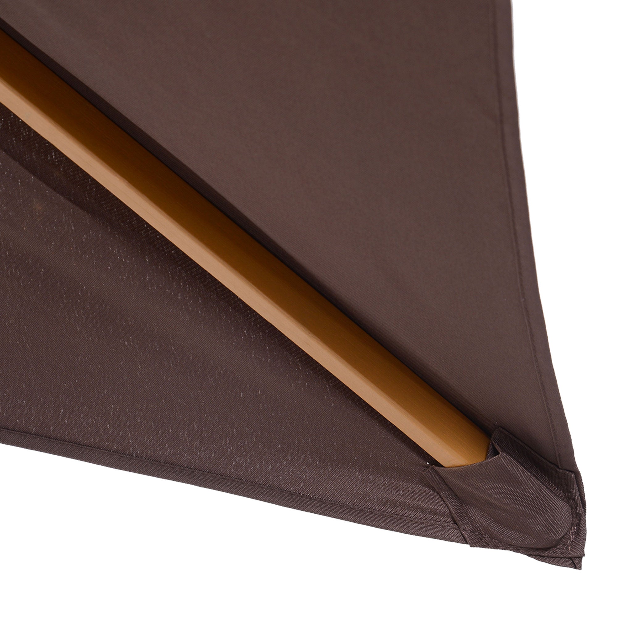 Outsunny 2 x 3m Wooden Garden Parasol Umbrella Outdoor Sun Shade Canopy, Dark Coffee - North Peak Garden Furniture