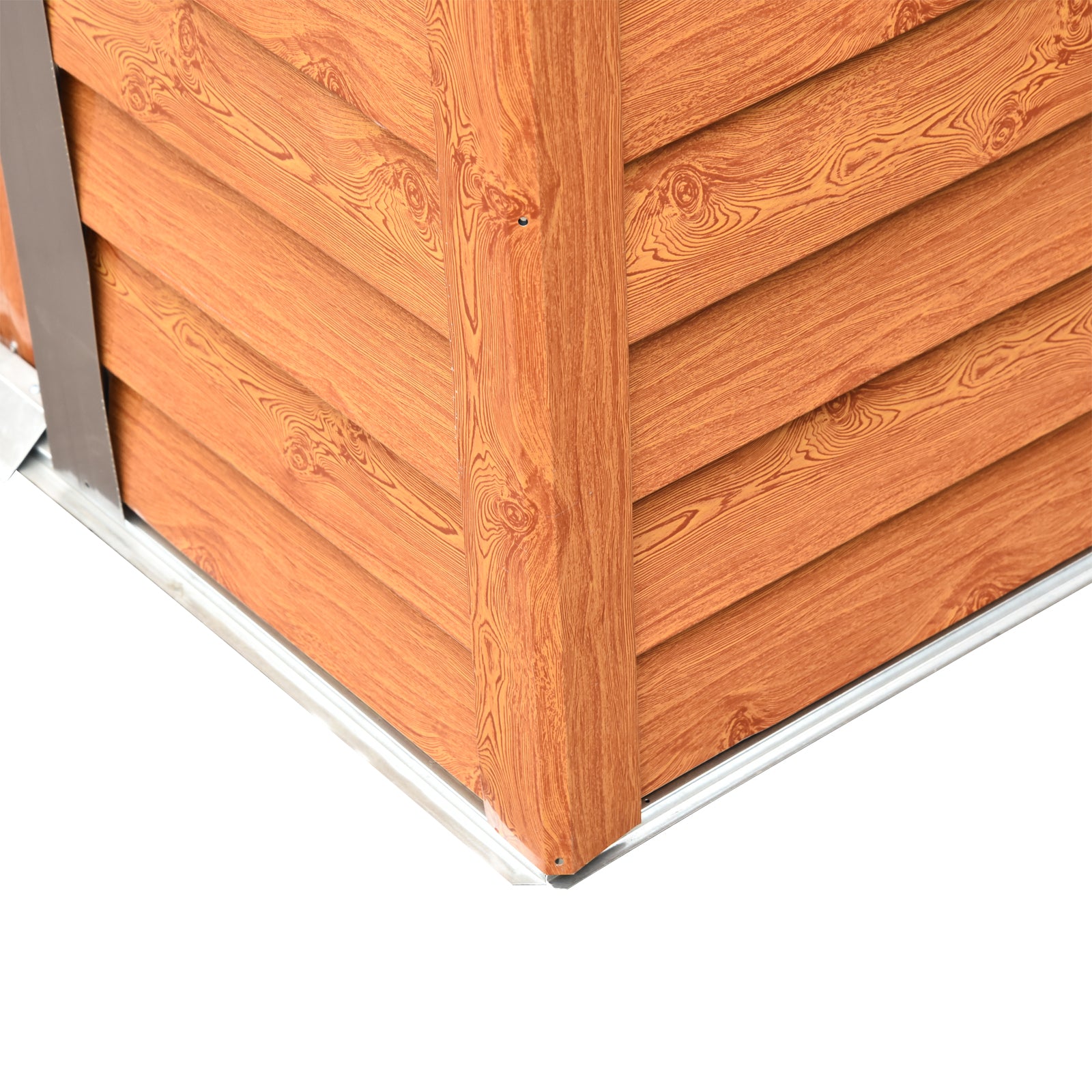 Outsunny 6.5 x 5ft Garden Shed, Metal Storage Tool House Gardening Tool Storage with Shutter Vents, Brown - North Peak Garden Furniture