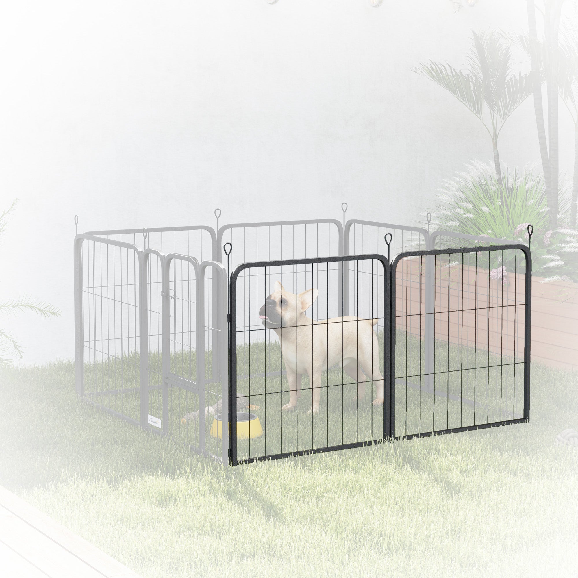 PawHut 2 Piece Dog Pen Expansion Pack for 60cm High Animal Pen with 3 Connecting Stakes - North Peak Garden Furniture