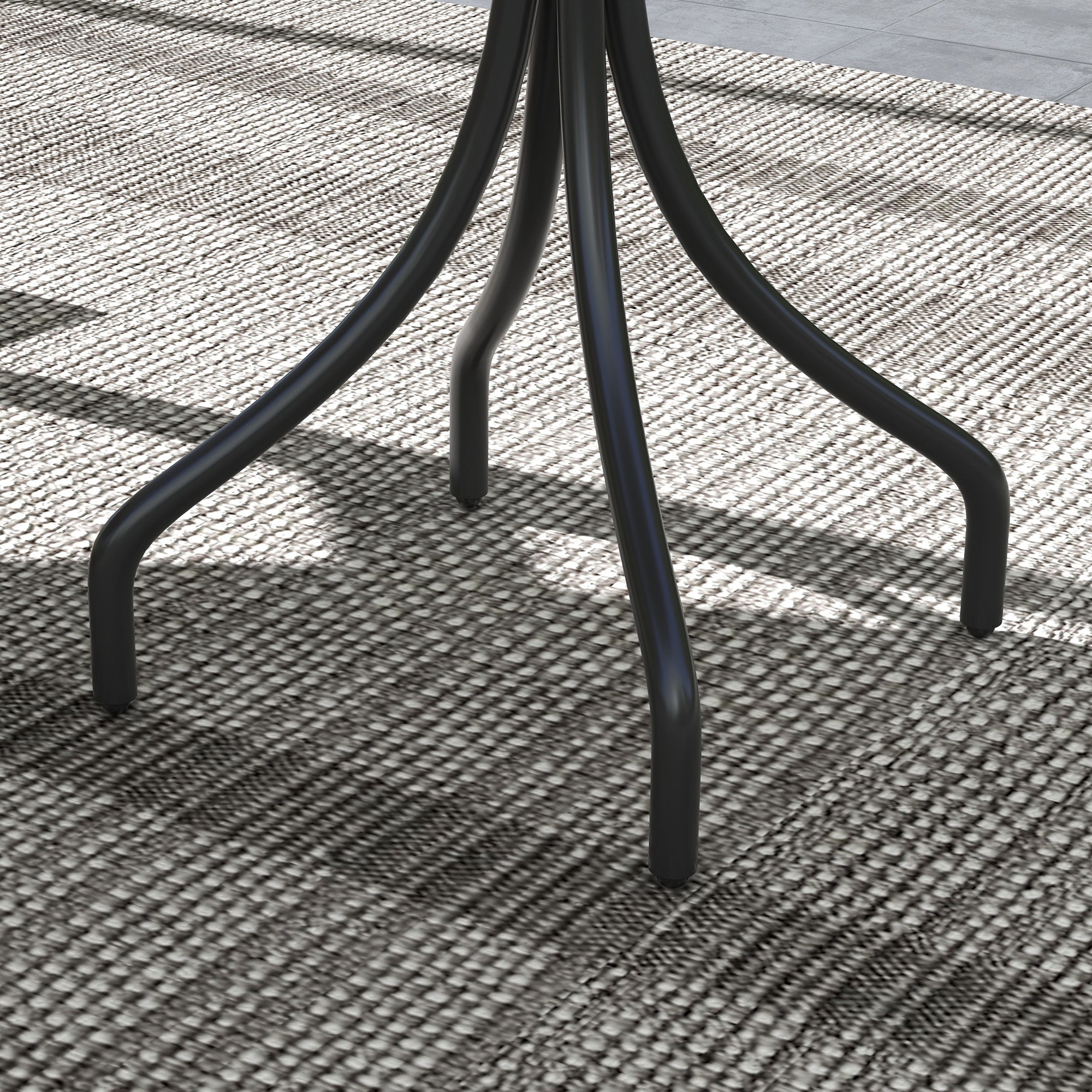 Outsunny Φ66cm Galvanised Steel Garden Table - Brown - North Peak Garden Furniture