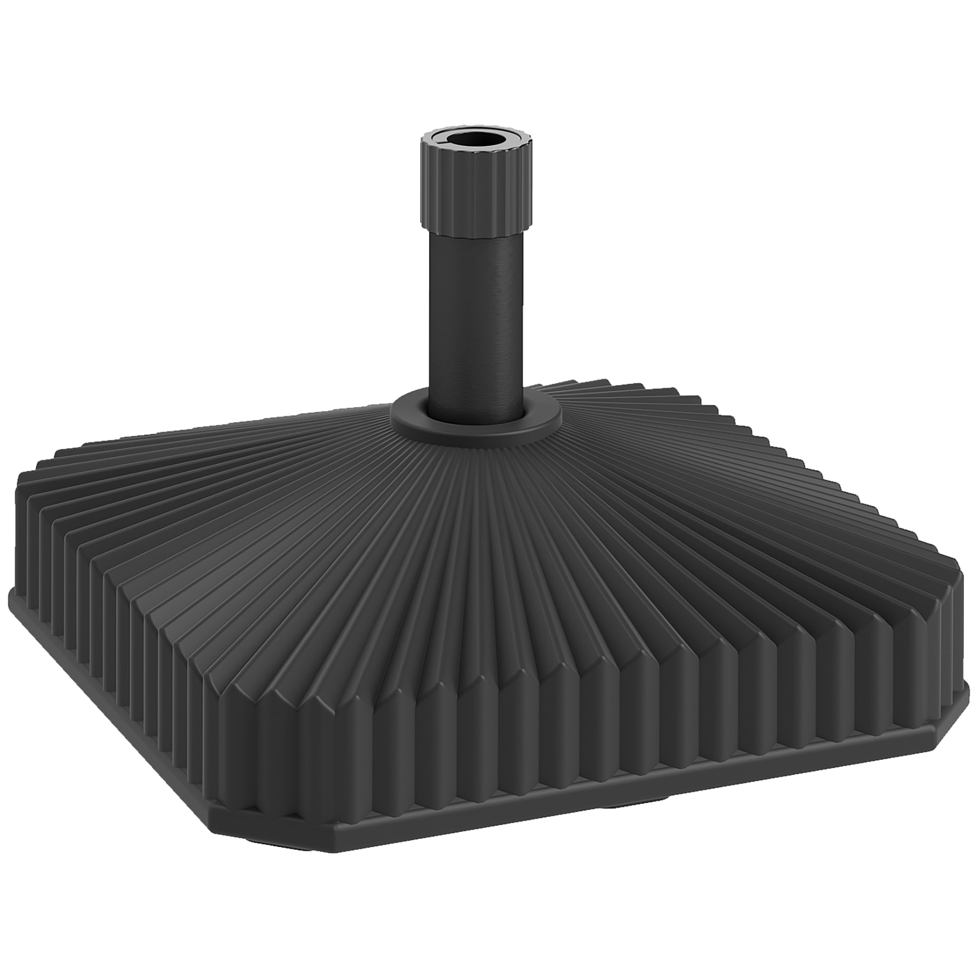 Outsunny Patio Umbrella Stand, Heavy Duty Outdoor Parasol Base, Sand/Water Filled, Black