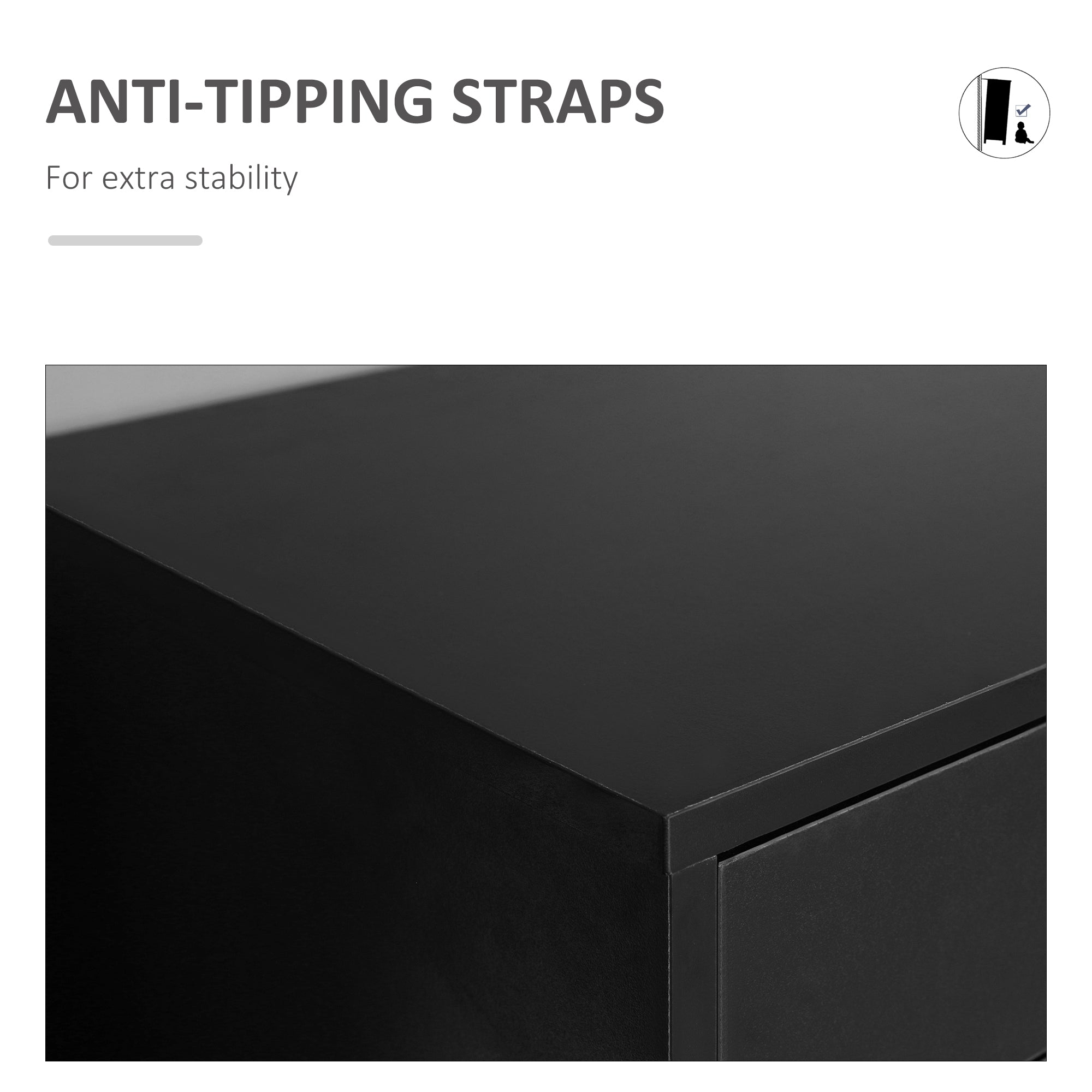 Vinsetto Seven-Drawer Filing Cabinet, with Wheels - Black - North Peak Garden Furniture