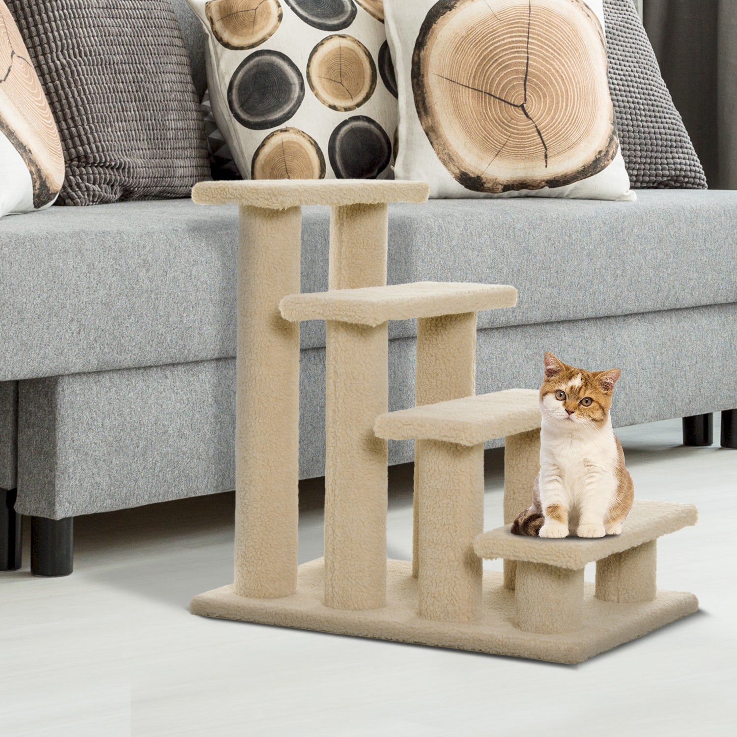 Durable Pet Stairs Ramp, Easy Climb Cat Tree Ladder, Indoor Climbing Frame Staircase for Pets