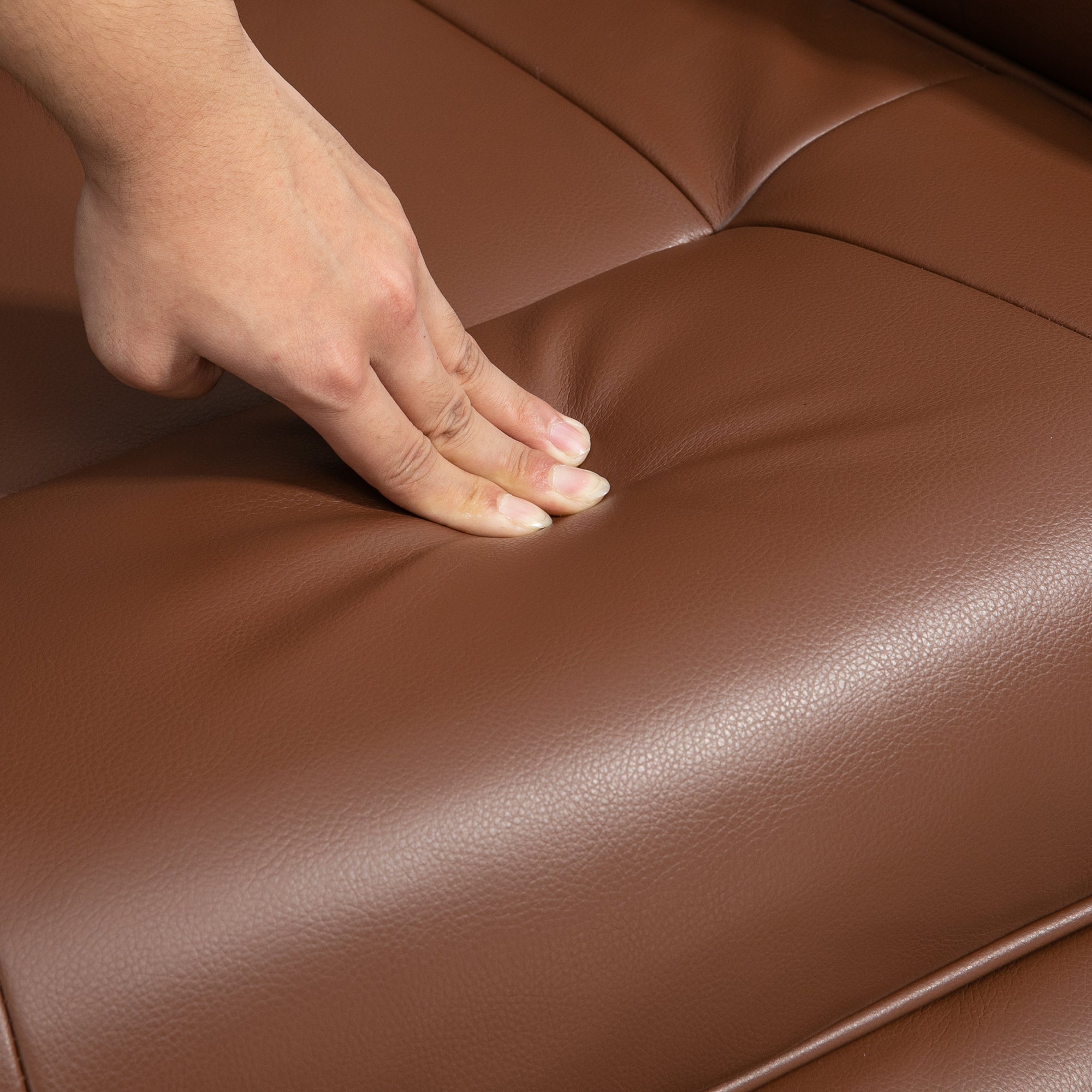 HOMCOM Faux Leather Armchair, with 145° Reclining Back and Footrest - Brown - North Peak Garden Furniture