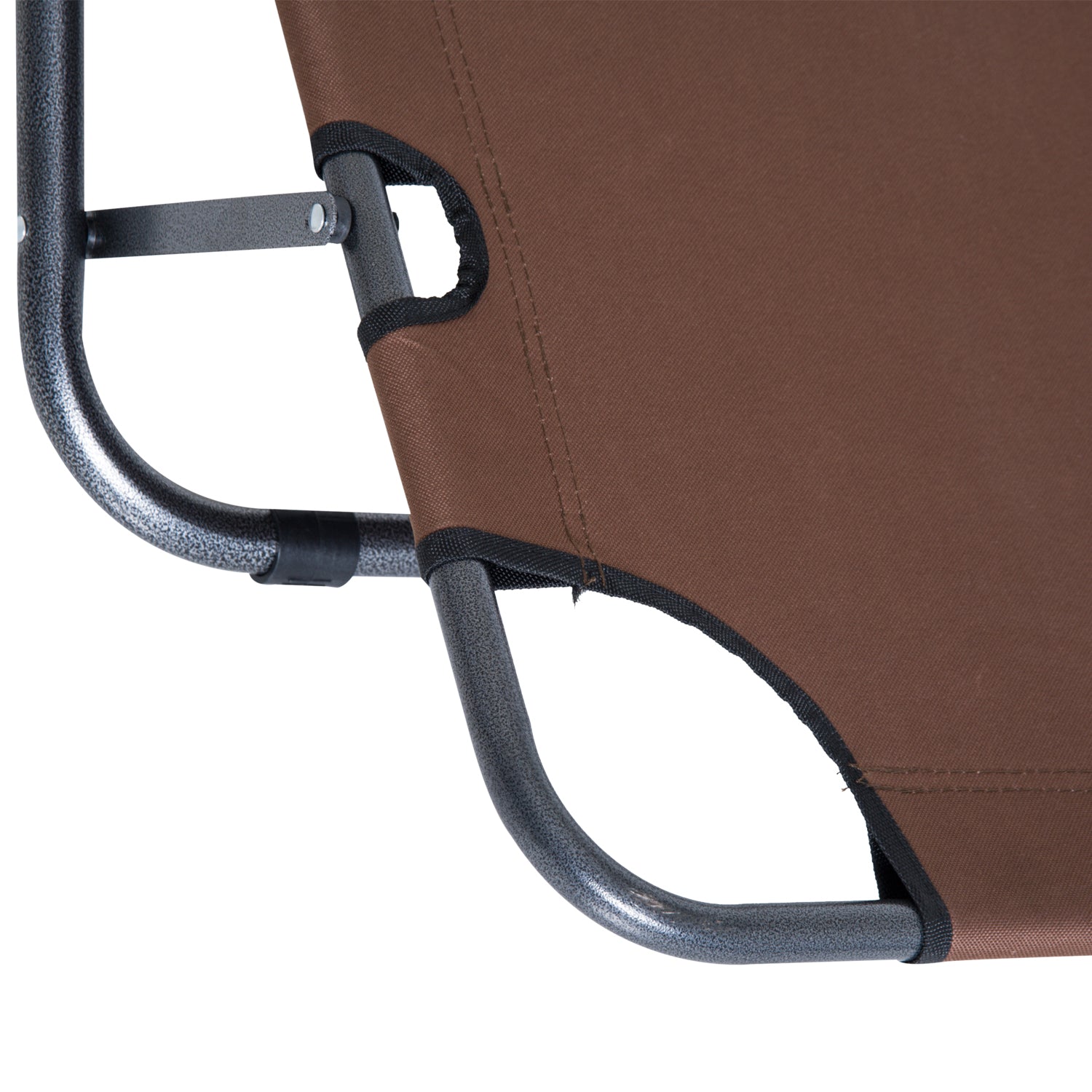 Outsunny 2 Pieces 2 in 1 Sun Lounger Folding Reclining Chair Garden Outdoor Camping Adjustable Back with Pillow, Brown - North Peak Garden Furniture