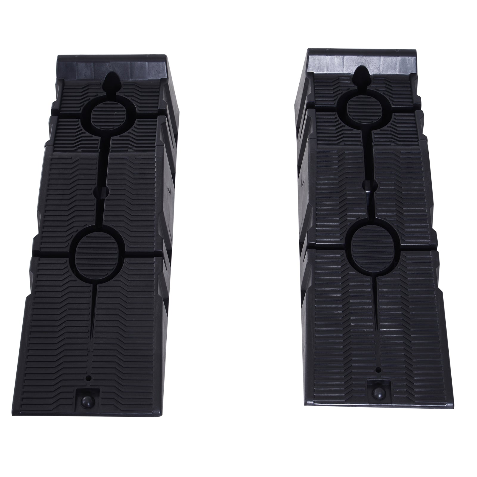 DURHAND 1 Pair Heavy Duty 5 Ton Plastic Garage Workshop Car Service Ramps Lifting Automotive Vehicle Portable, Black - North Peak Garden Furniture