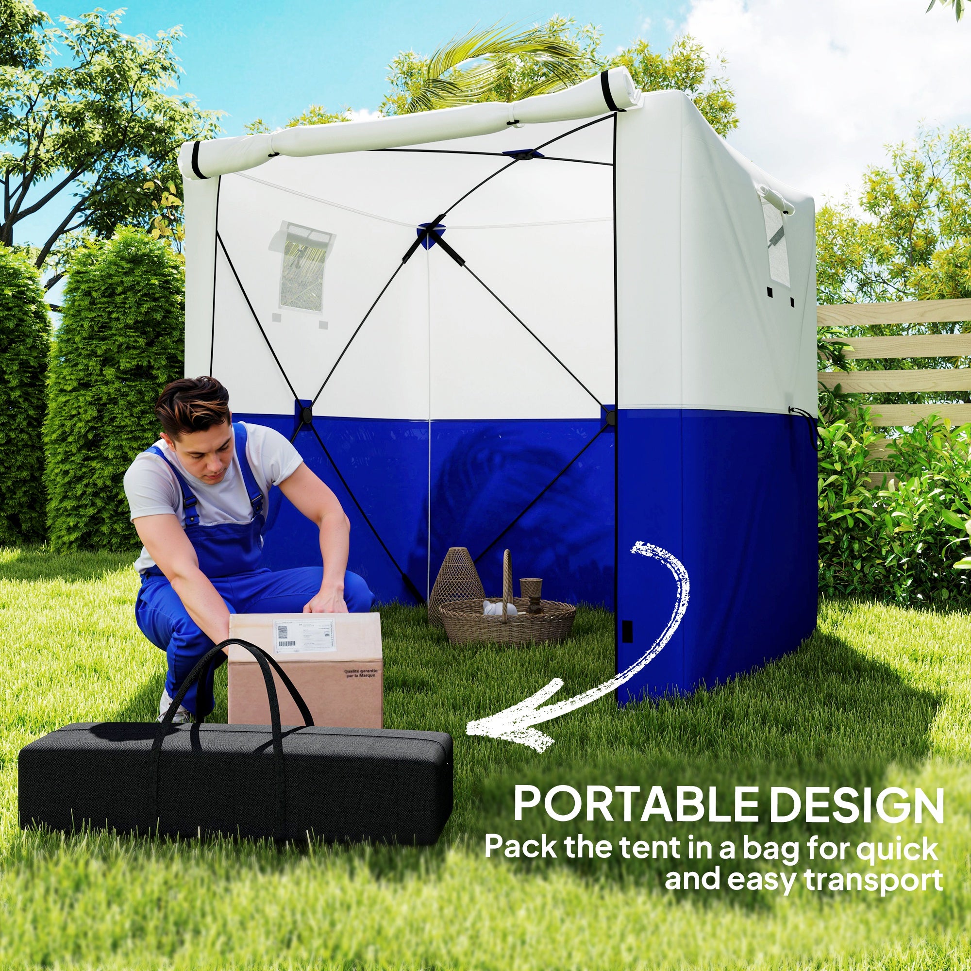 Outsunny 2 x 2m Pop-Up Gazebo, with Accessories - Dark Blue - North Peak Garden Furniture