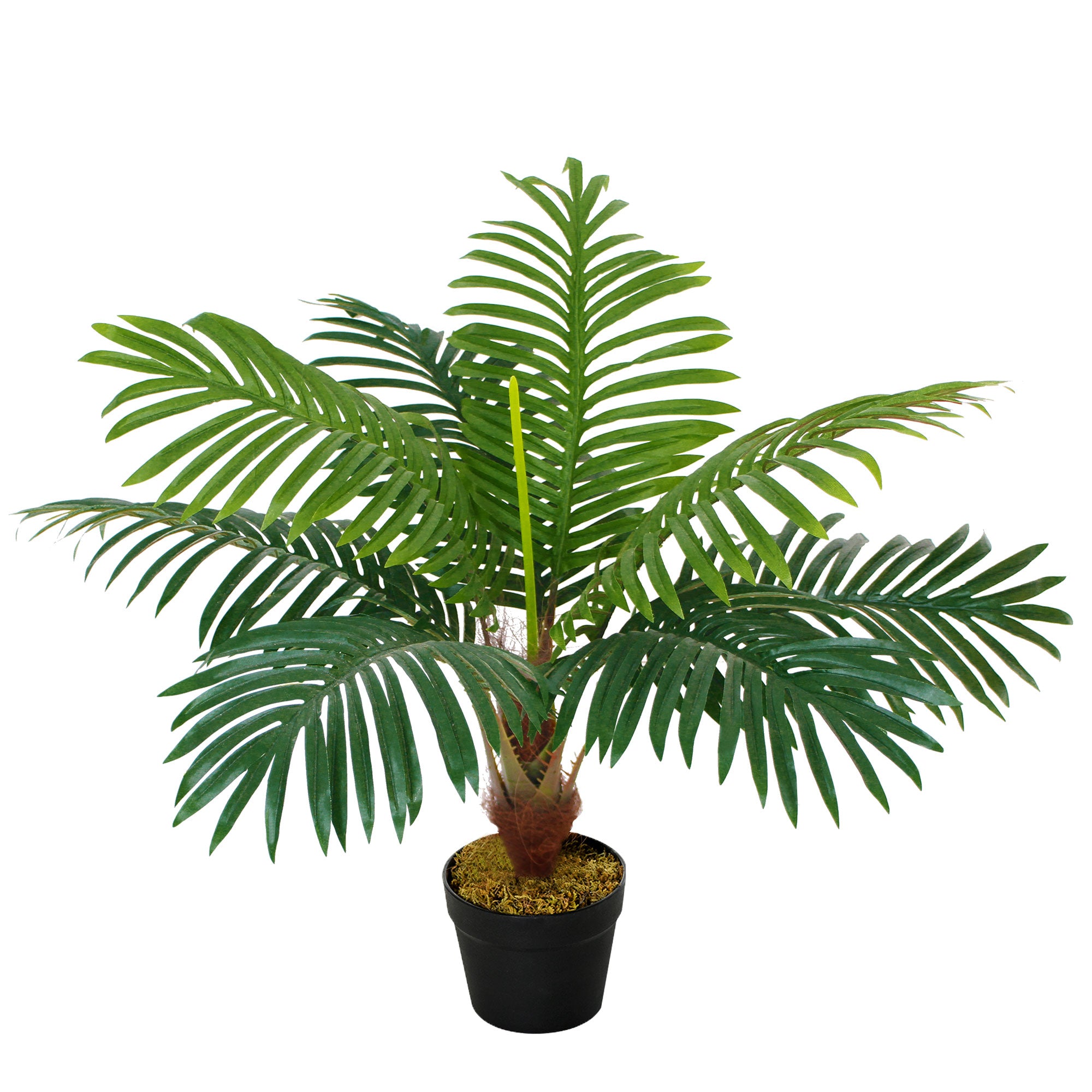 Outsunny 60cm Fake Palm Tree, Indoor/Outdoor Decorative Plant with 8 Leaves and Nursery Pot