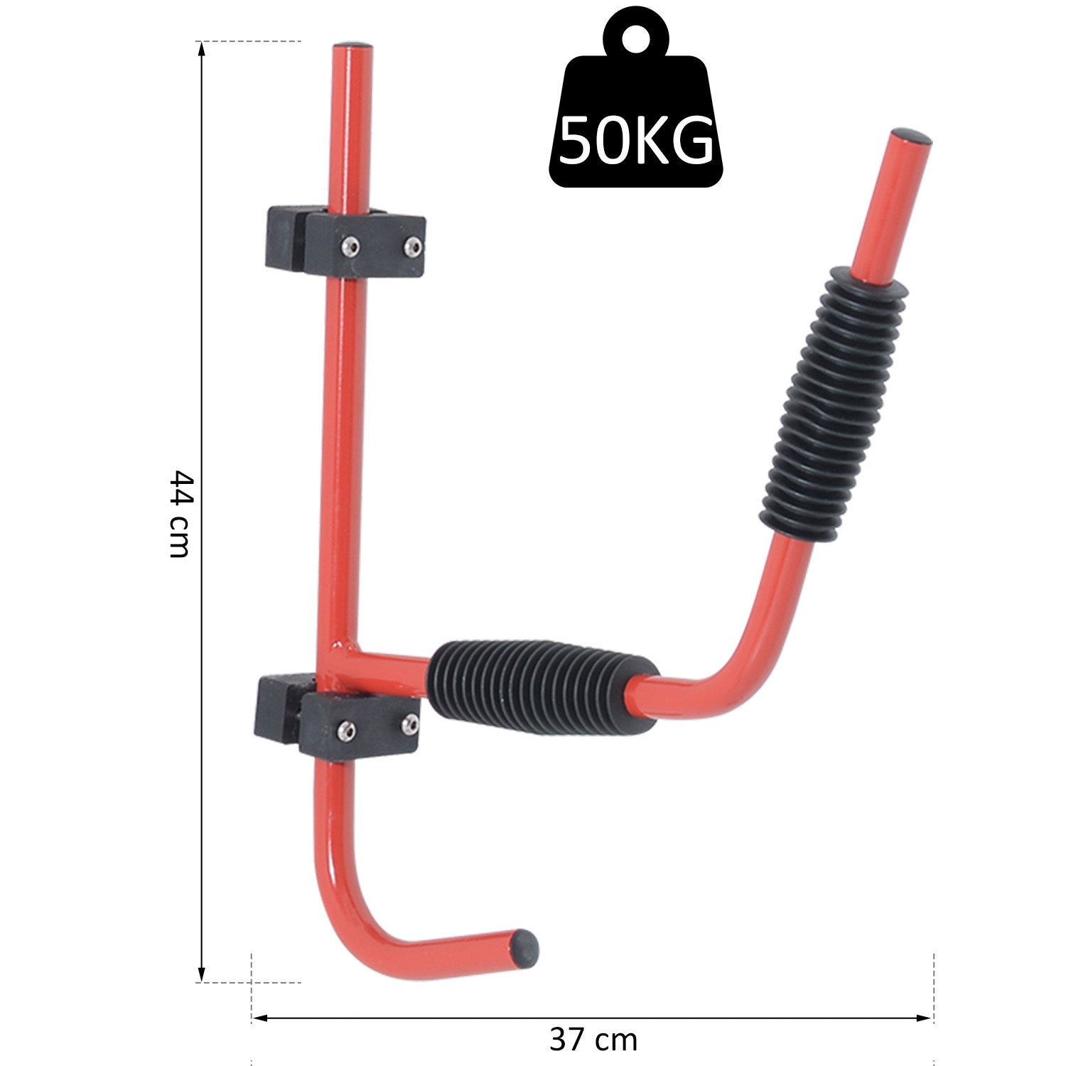 HOMCOM Kayak Canoe Heavy Duty Wall Mounted Storage Holder Rack Heavy Duty Storing Hangers Red - North Peak Garden Furniture