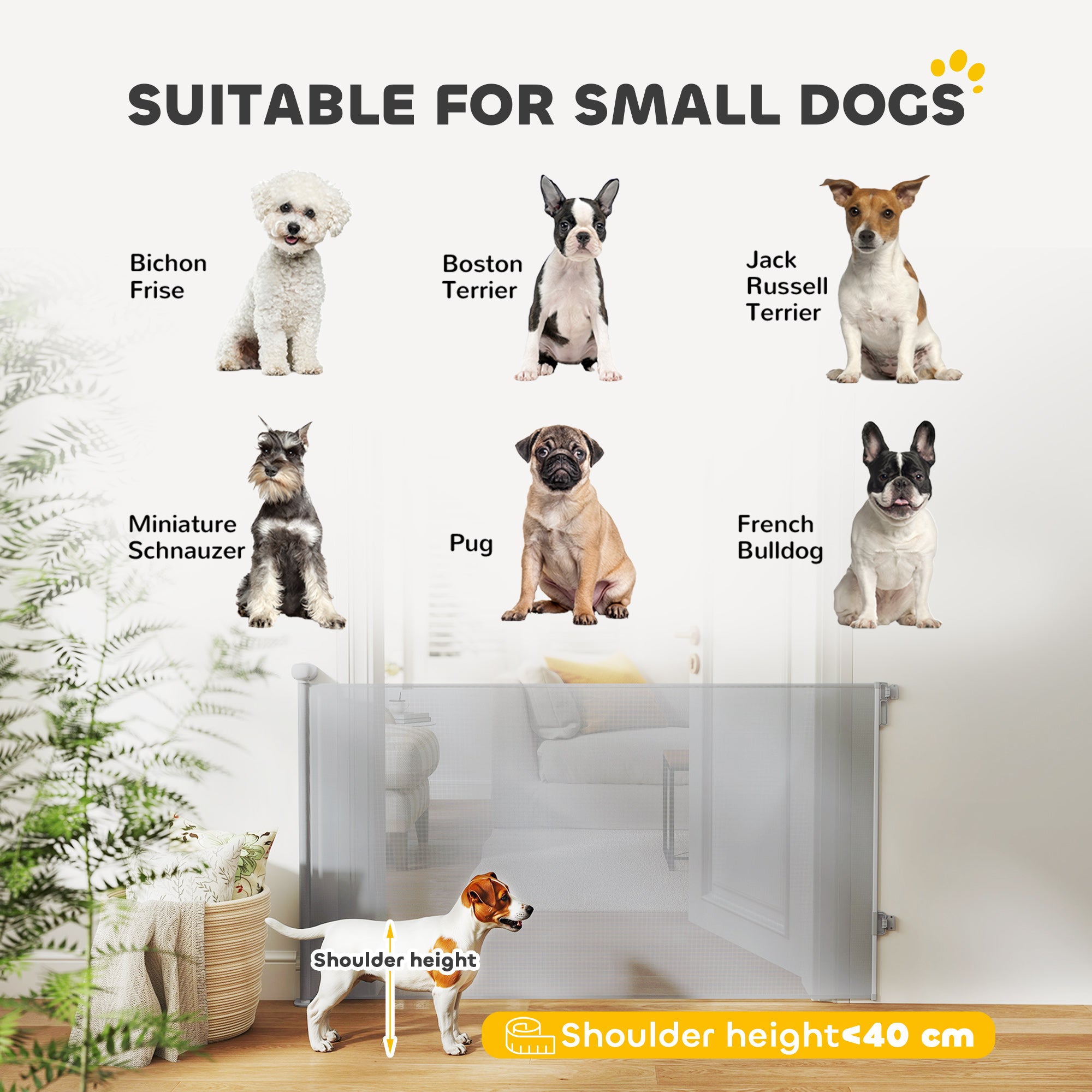 PawHut Retractable Stair Gate Extends Up to 140 cm Wide, Dog Gate for Doorways, Stairways, Hallways, Grey - North Peak Garden Furniture