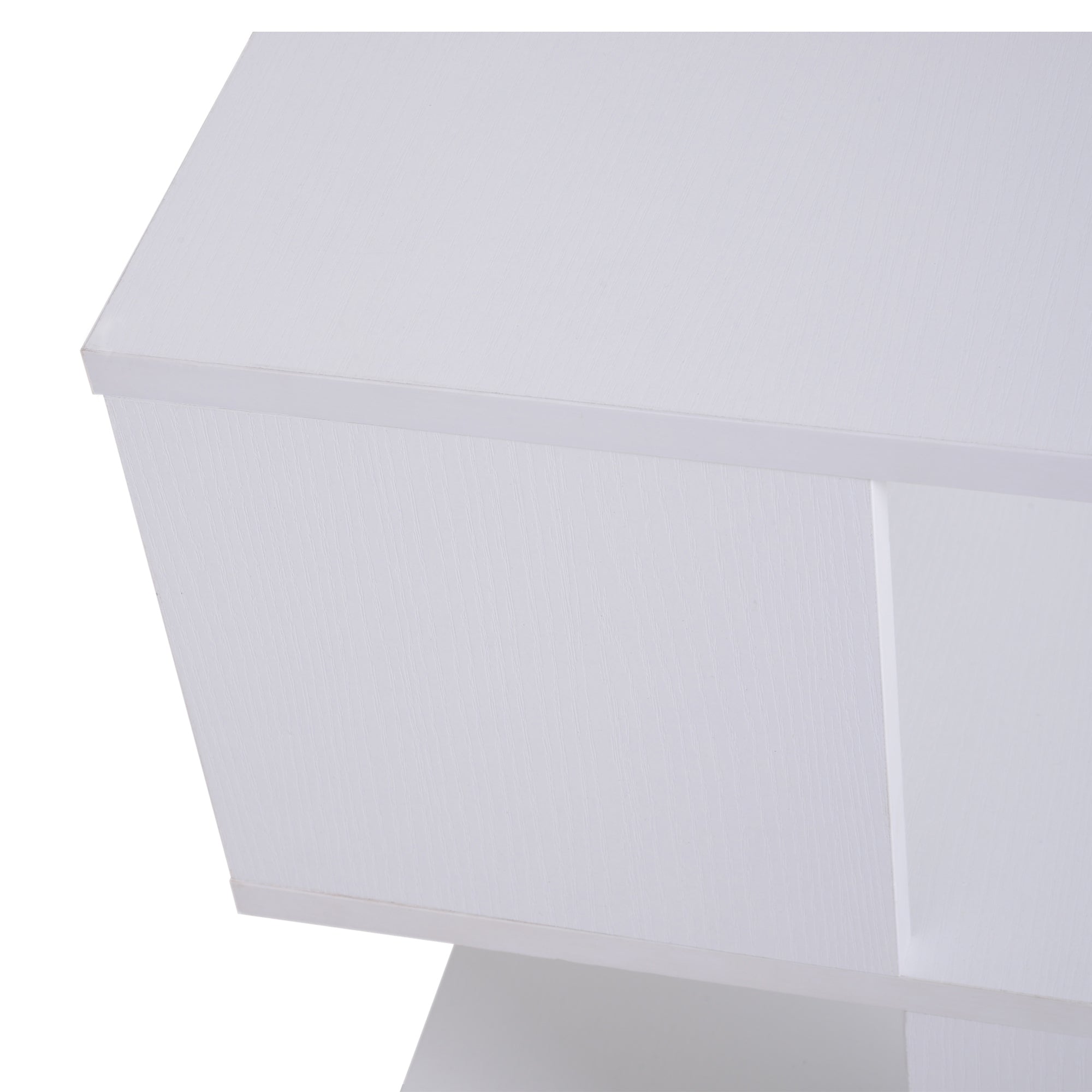 HOMCOM Side Table Square Coffee Table Modern End Table with 2 Tier Storage Shelves for Living Room, Bedroom, White - North Peak Garden Furniture