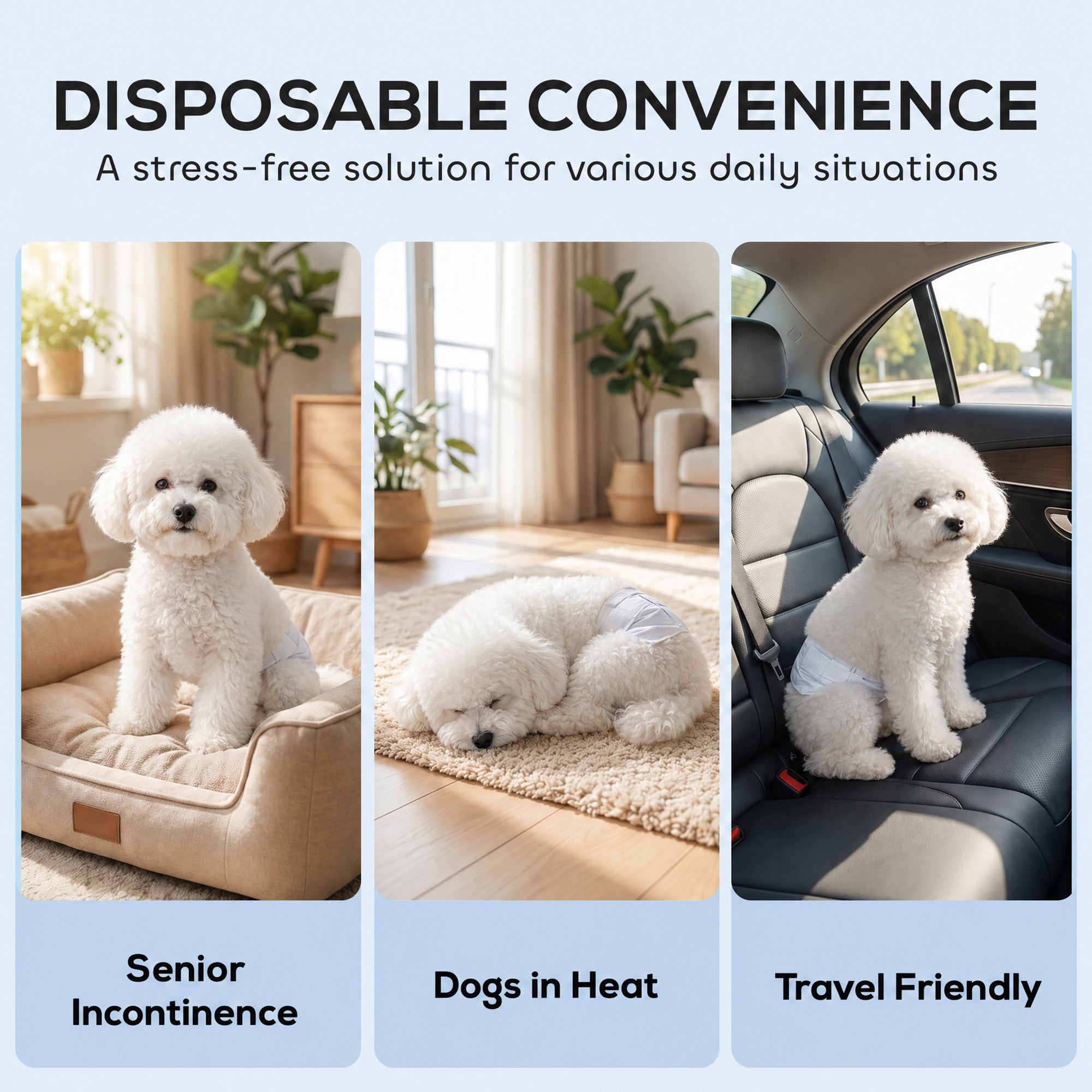 PawHut Dog Diapers Super Absorbent Leak-Proof Dog Nappies for Male Dogs Size S 30-48 cm Waist