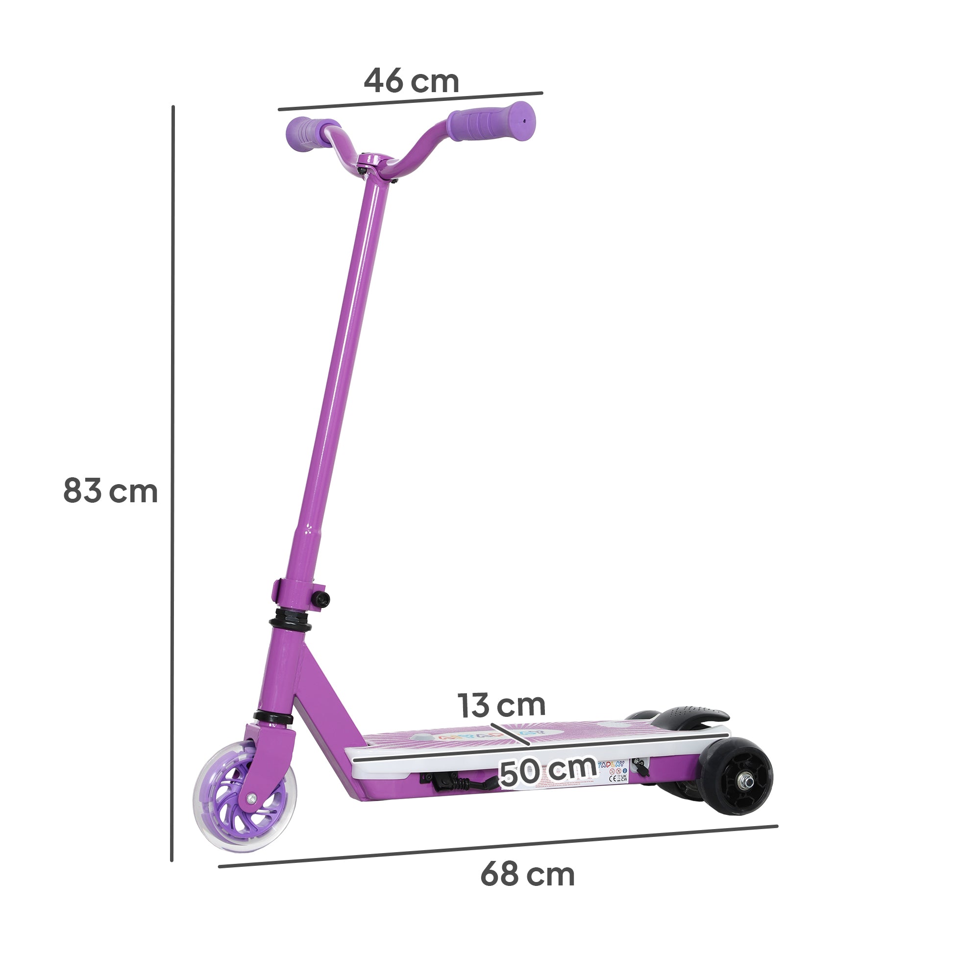 AIYAPLAY Electric Scooter for Kids Ages 4-7, with Auxiliary Rear Wheels, Flashing LED Light and Electric Brake, Kids Electric Scooter for Boys Girls, 6 KM/H & 8 KM, Purple - North Peak Garden Furniture