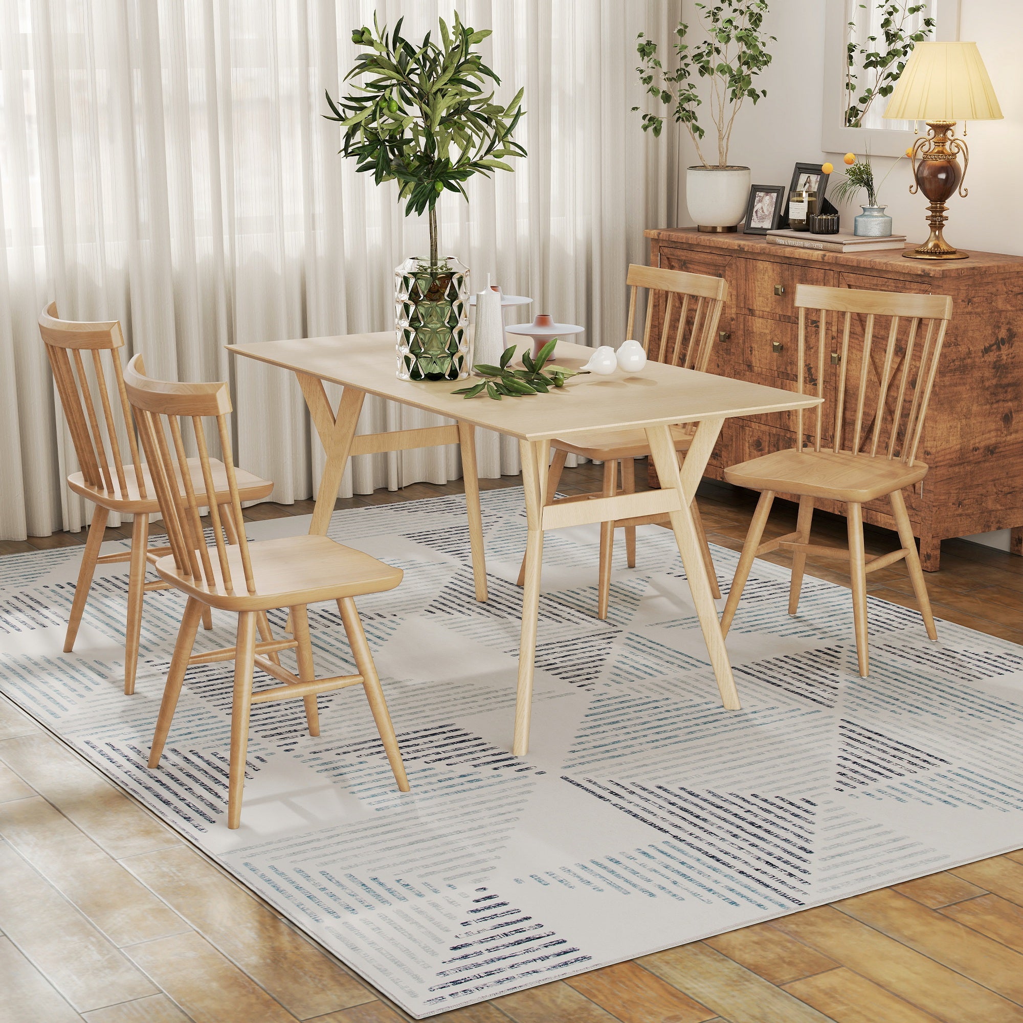 HOMCOM Modern Area Rug, Geometric Pattern Non-Slip Washable Rug, Soft Floor Carpet for Living Room, Bedroom, Dining Room, Home Office, 290 x 200 cm, Multi-Coloured
