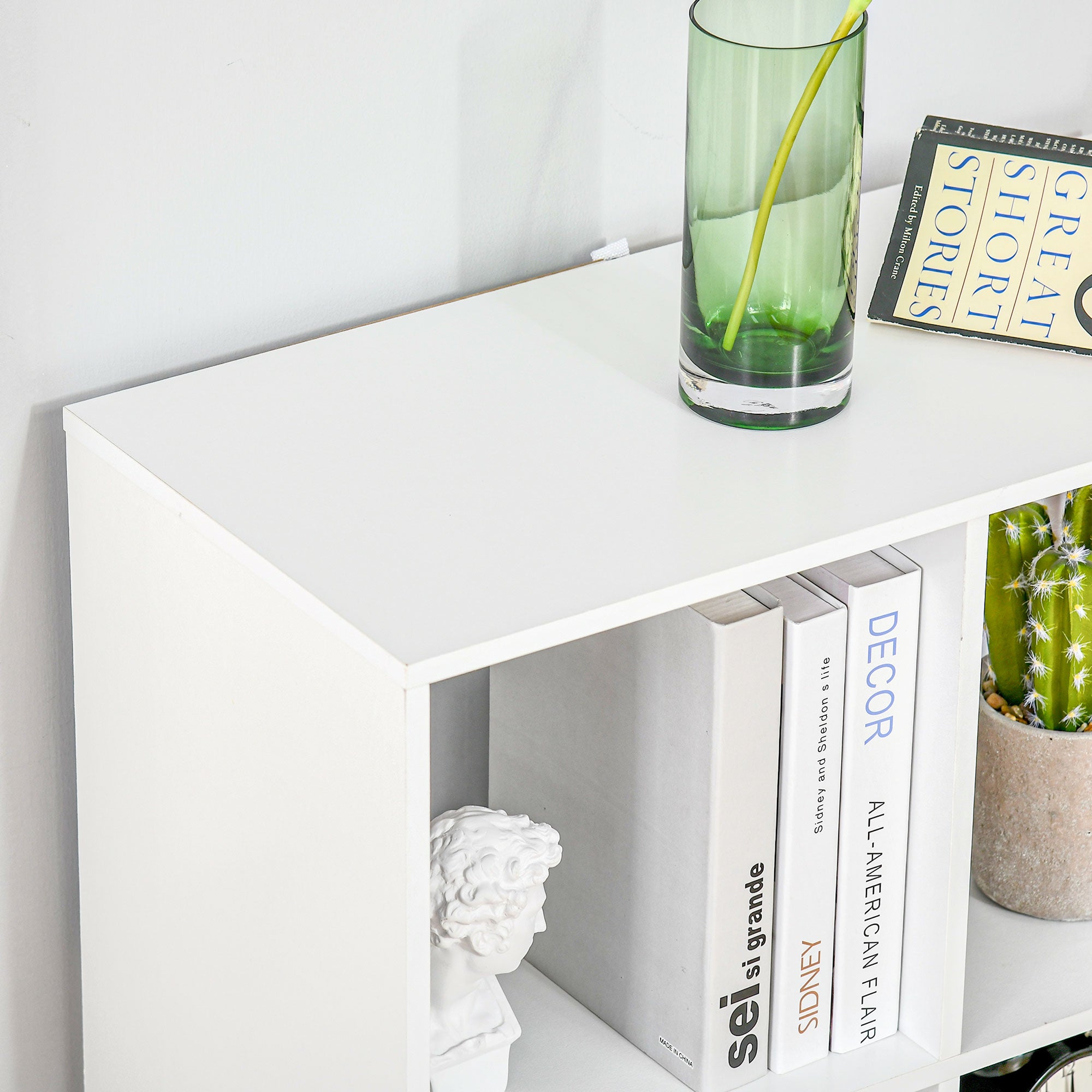 HOMCOM 3-tier 6 Cubes Storage Unit Particle Board Cabinet Bookcase Organiser Home Office Shelves White - North Peak Garden Furniture