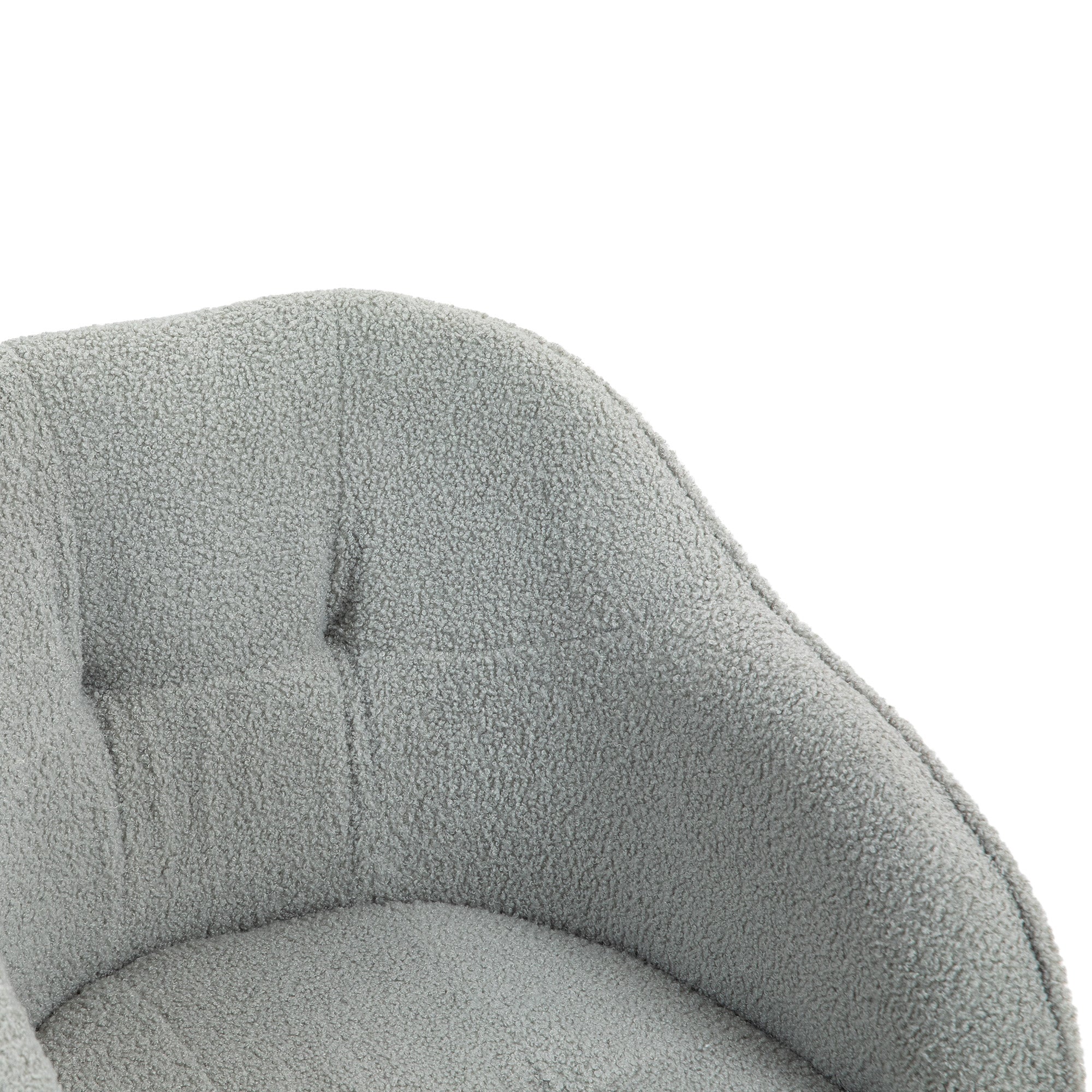 HOMCOM Teddy Fleece Swivel Office Chair - Grey - North Peak Garden Furniture