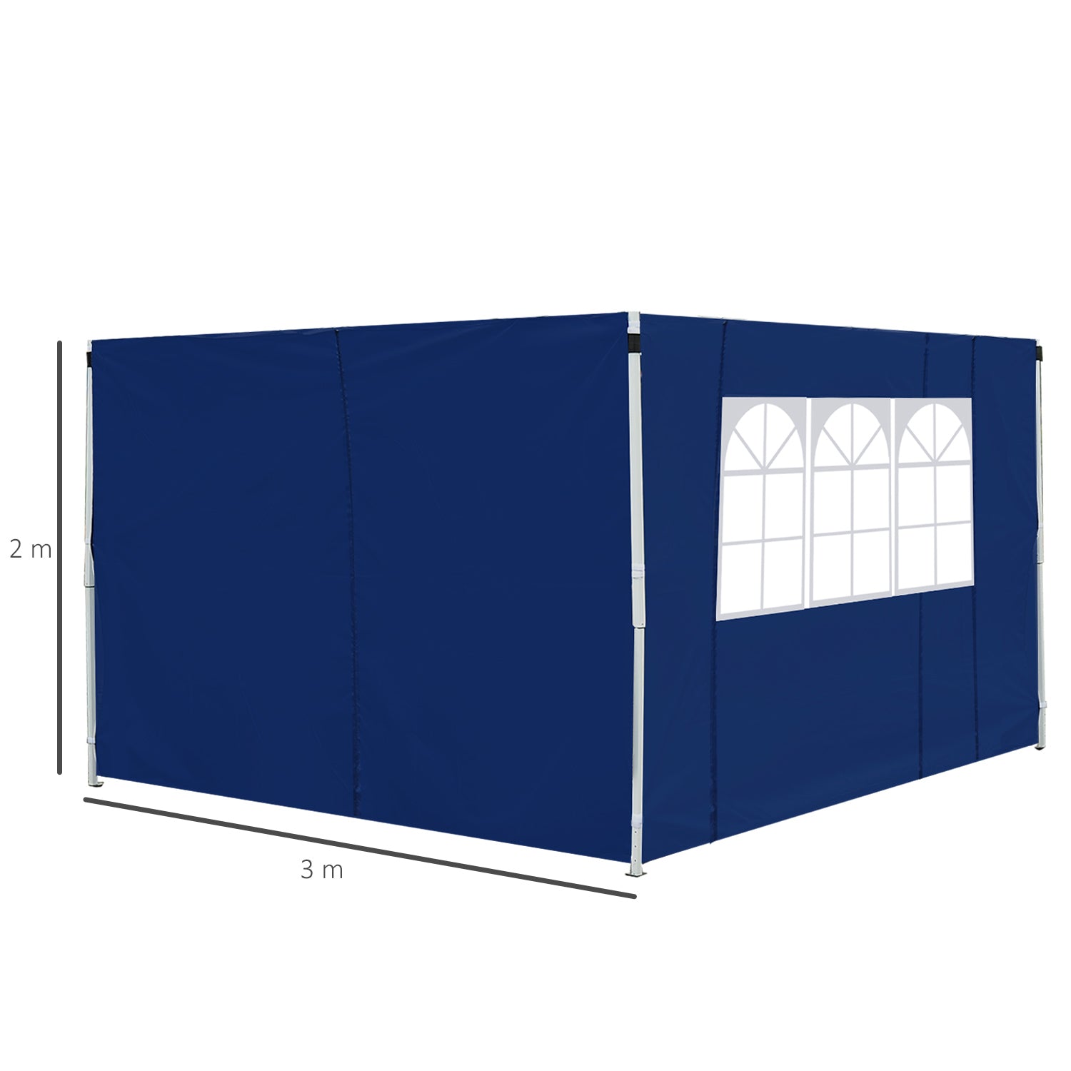 Outsunny 3 Meters Gazebo Replaceable Exchangeable Side Panel Wall Panels Walls With Window 3 colours (Blue) - North Peak Garden Furniture