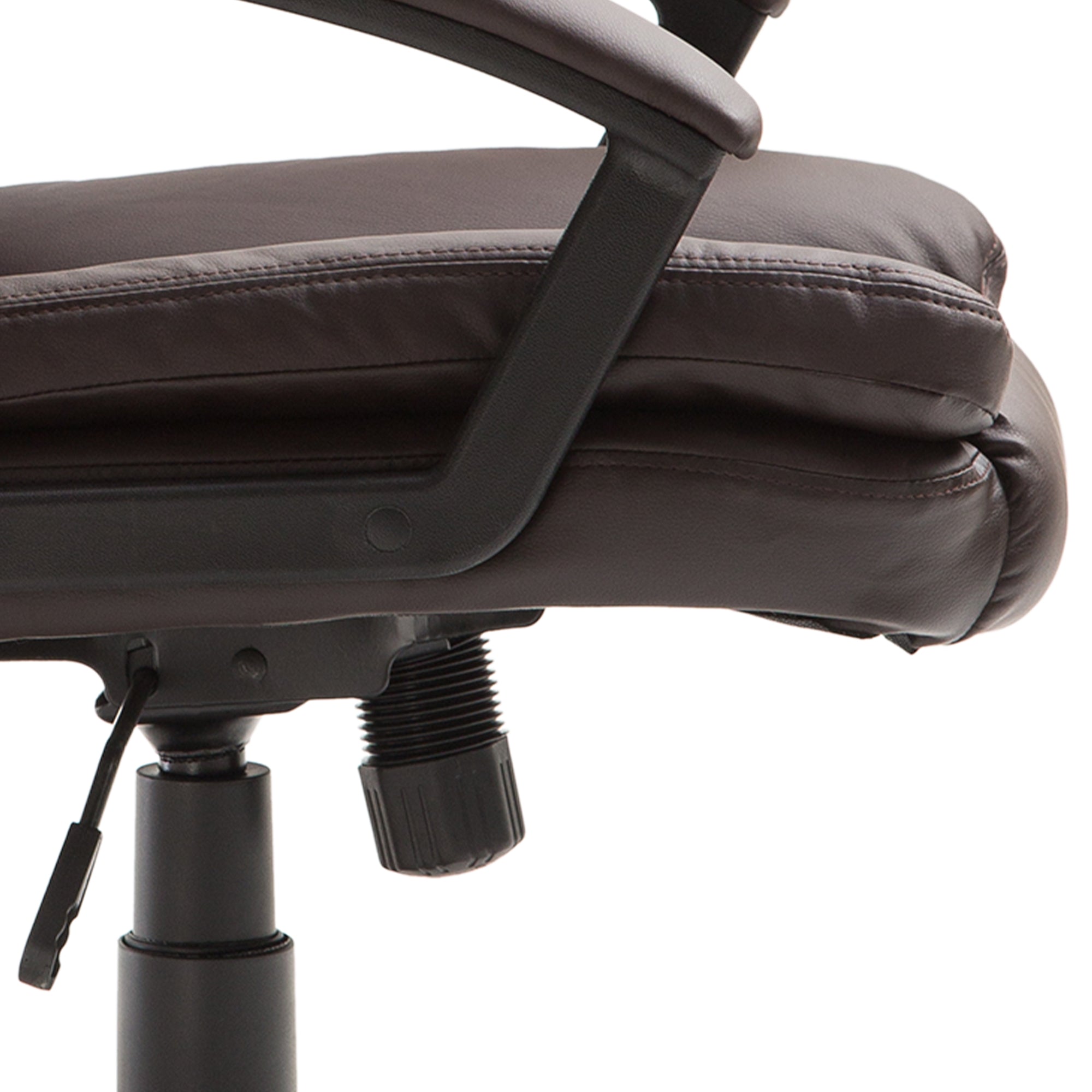 HOMCOM Office Chair, Faux Leather Computer Desk Chair, Mid Back Executive Chair with Adjustable Height and Swivel Rolling Wheels for Home Study, Brown - North Peak Garden Furniture