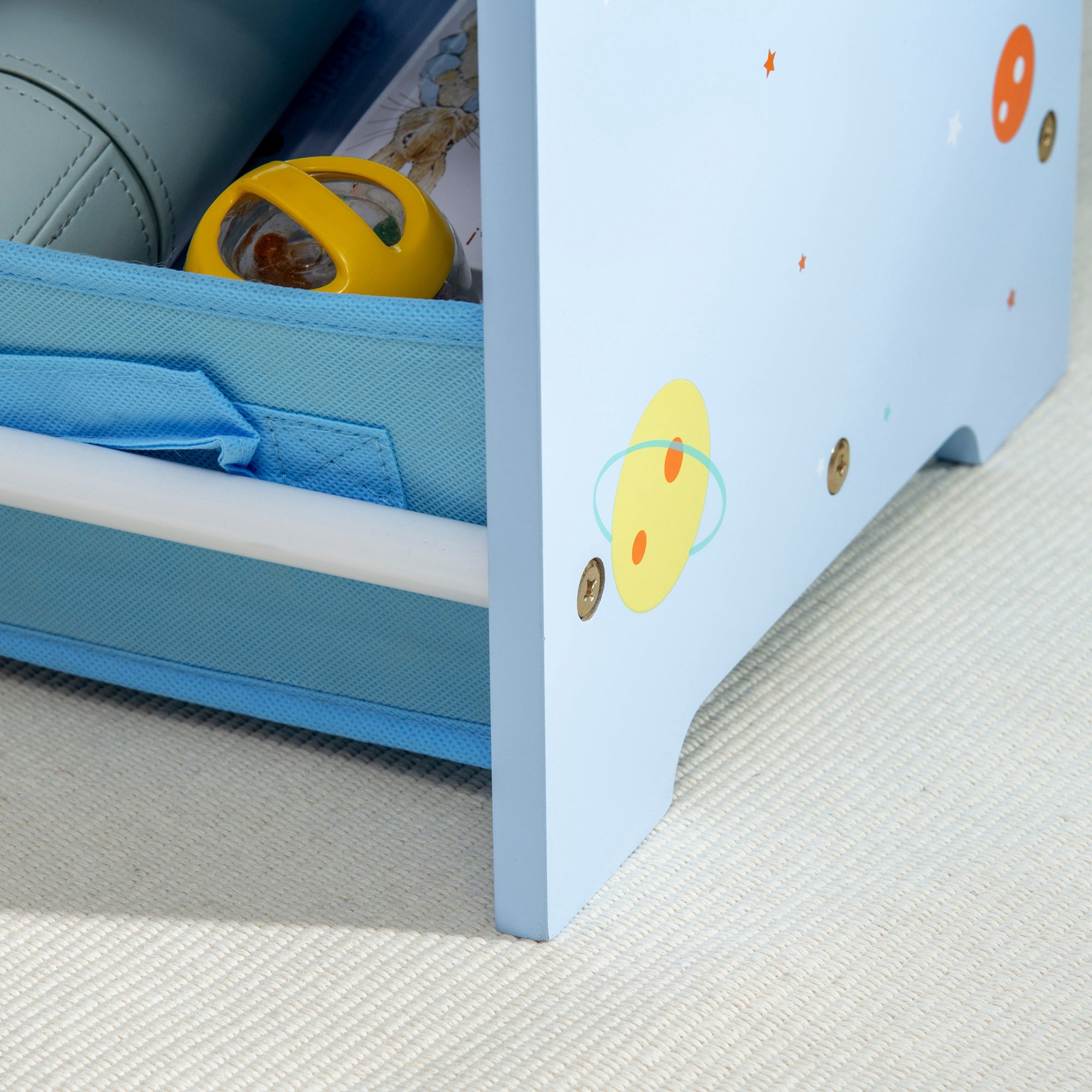 ZONEKIZ Kids Storage Rack, with Nine Removable Baskets, for Nursery, Bedroom, Playroom - Blue - North Peak Garden Furniture