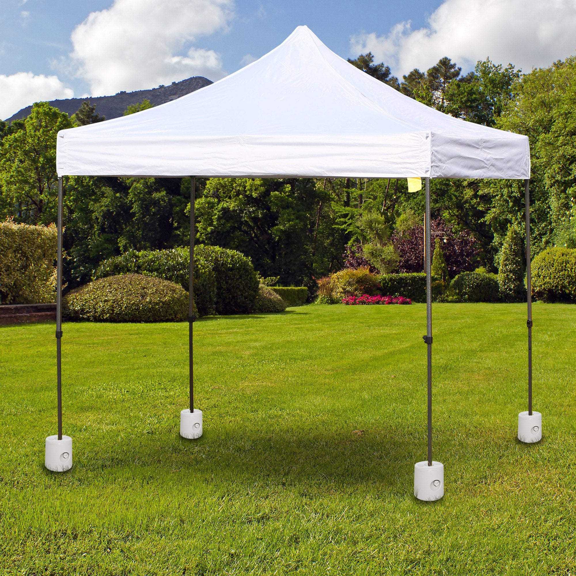 Outsunny 4pc Canopy Tent Weight Rapid Clip Gazebo Feet Fill with Water or Sand White - North Peak Garden Furniture