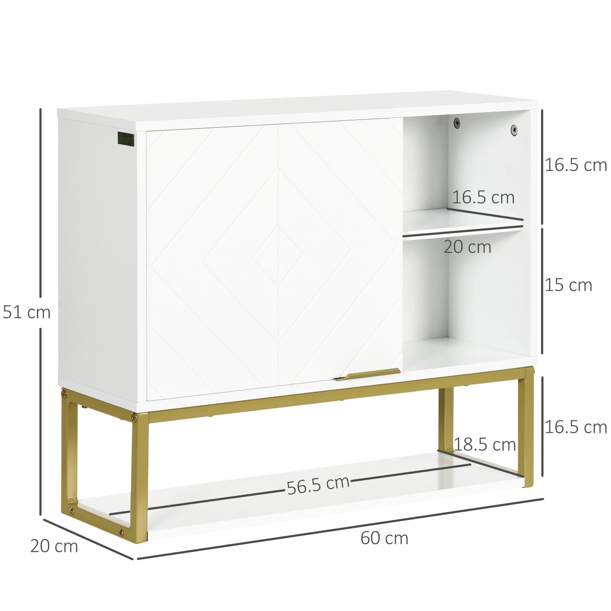 kleankin Bathroom Wall Cabinet, Over Toilet Storage Cabinet with Door and Storage Shelves for Hallway, Living Room, White - North Peak Garden Furniture