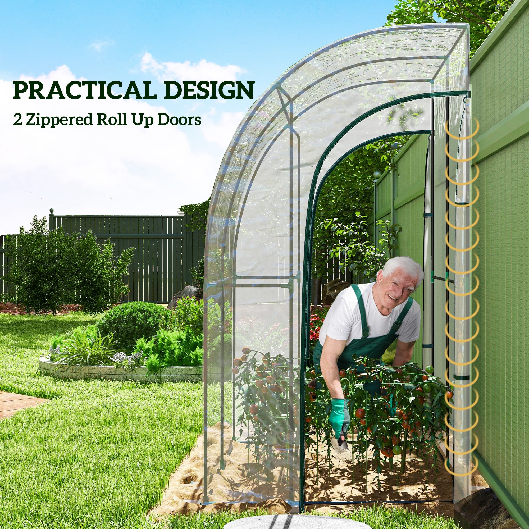 Outsunny 143cm x 118cm Walk-In Lean To Greenhouse, with Accessories - North Peak Garden Furniture