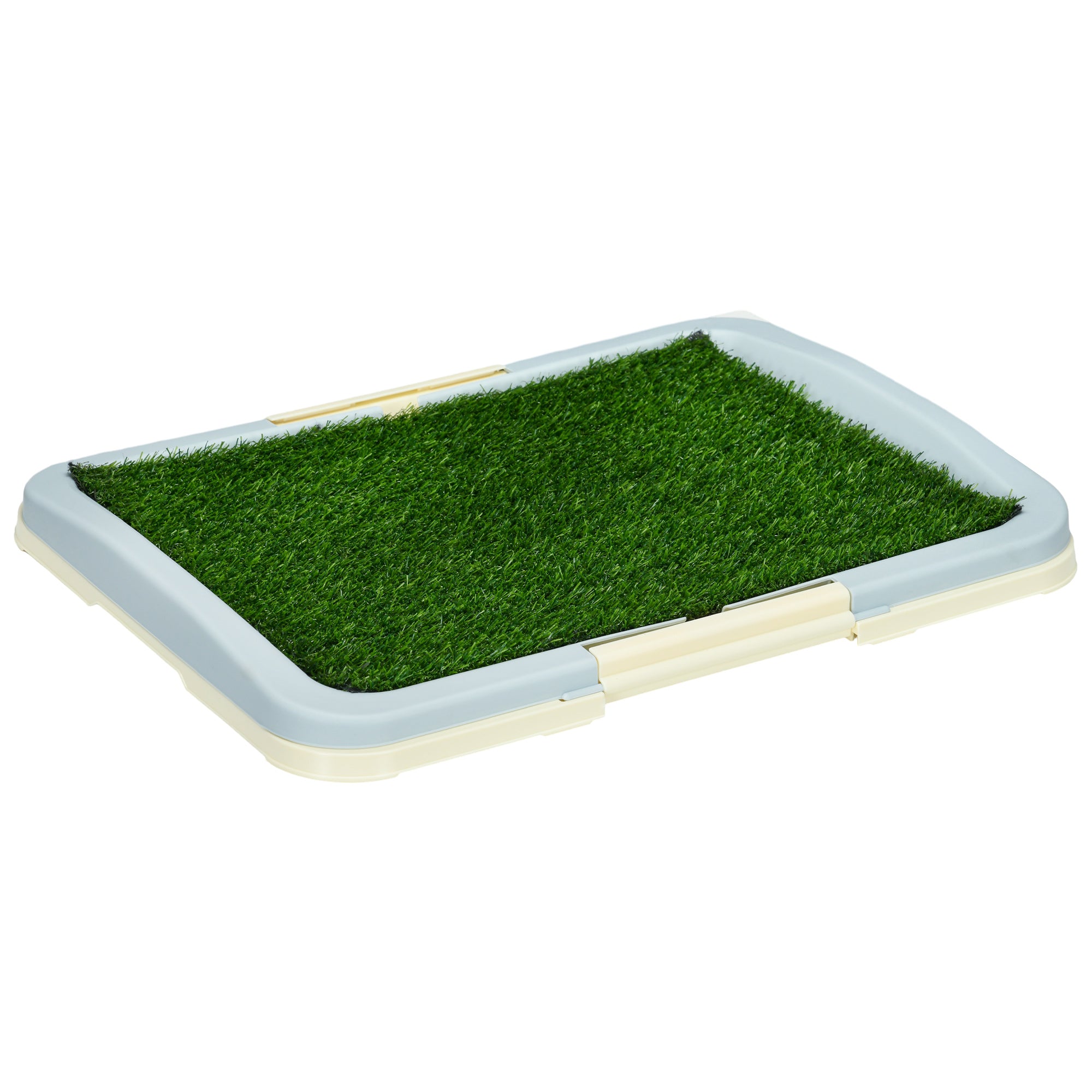 PawHut Puppy Training Pad, Indoor Portable Puppy Pad, with Artificial Grass, Grid, Panel, Tray, 63 x 48.5cm - North Peak Garden Furniture