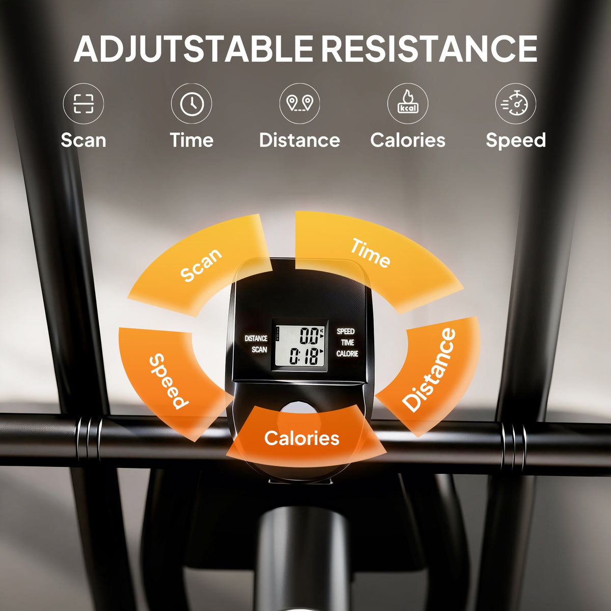 SPORTNOW Exercise Bike with Adjustable Seat, LCD Display for Home Gym