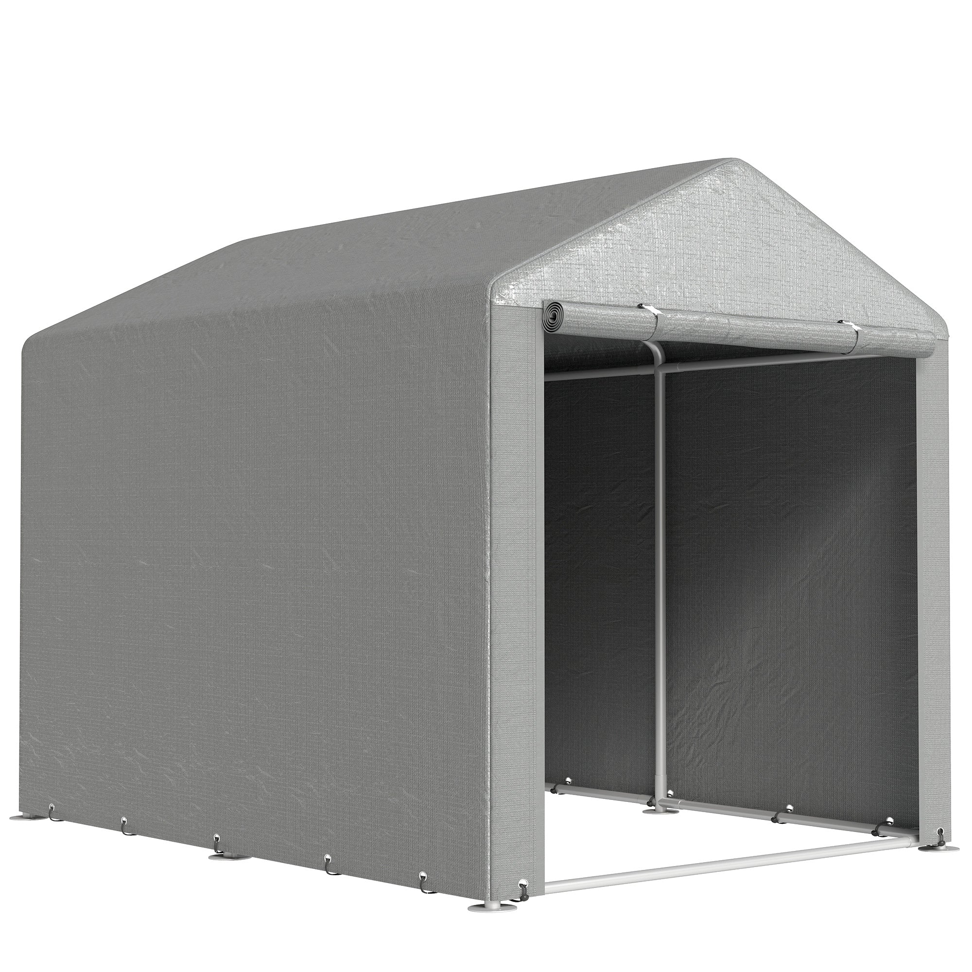 Outsunny 1.6 x 2.2m Garden Storage Shed Tent, with Accessories - Light Grey