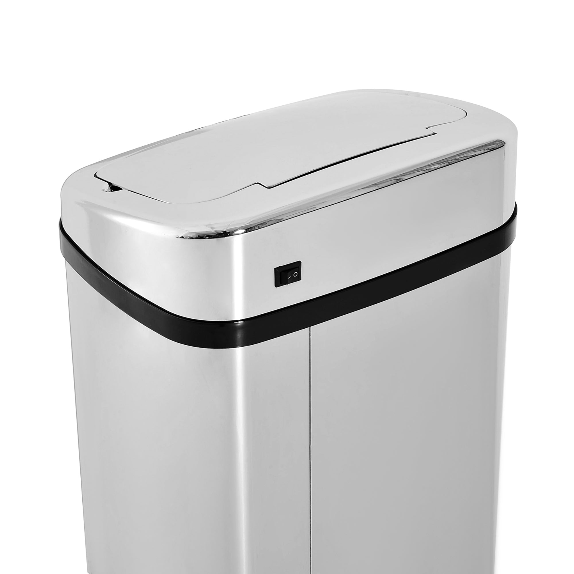 HOMCOM 50L Infrared Touchless Automatic Motion Sensor Dustbin Stainless Steel Trash Can Home Office - North Peak Garden Furniture