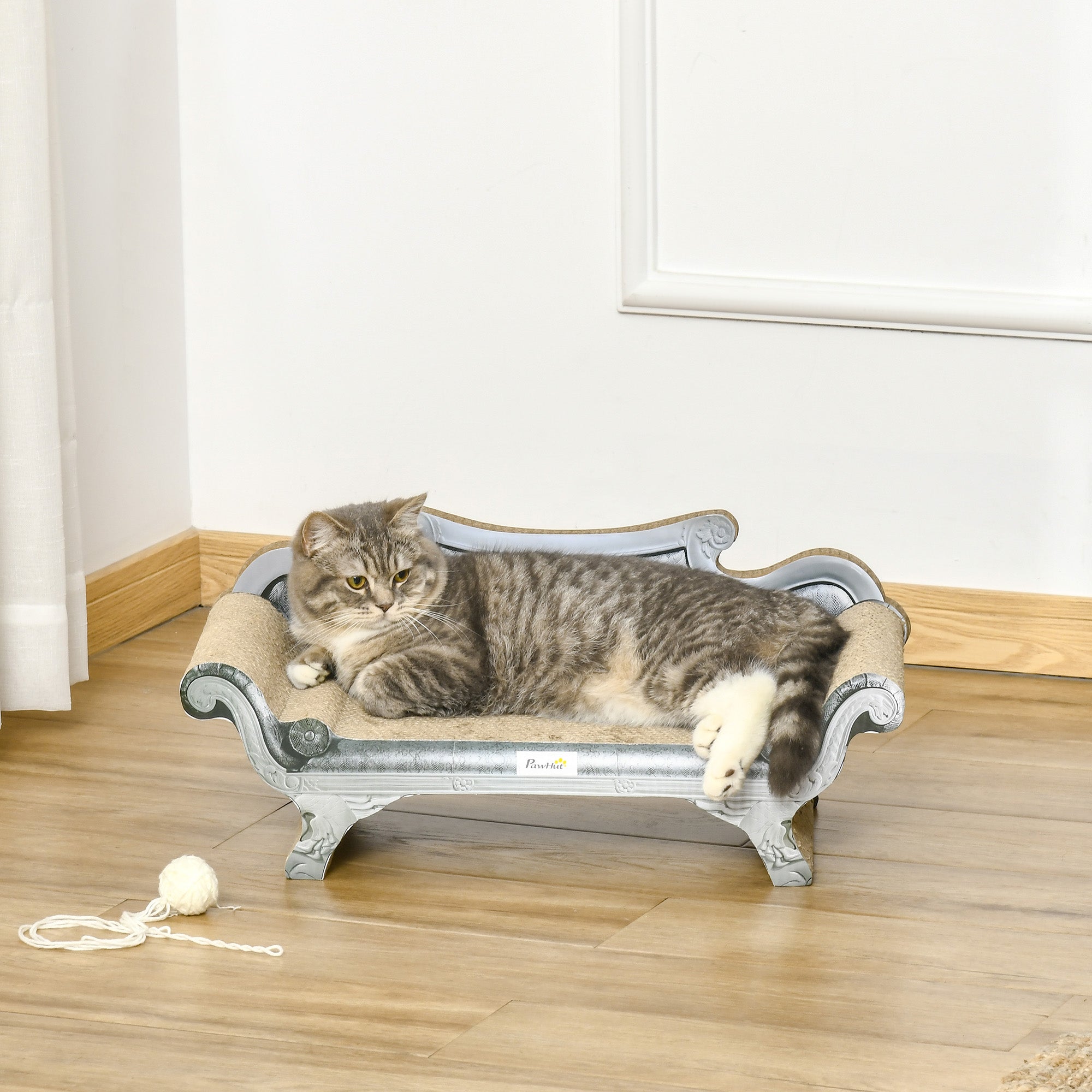 PawHut Cat Scratching Board Cardboard Cat Scratchers Lounger Bed, 60 x 29 x 26.5cm - North Peak Garden Furniture