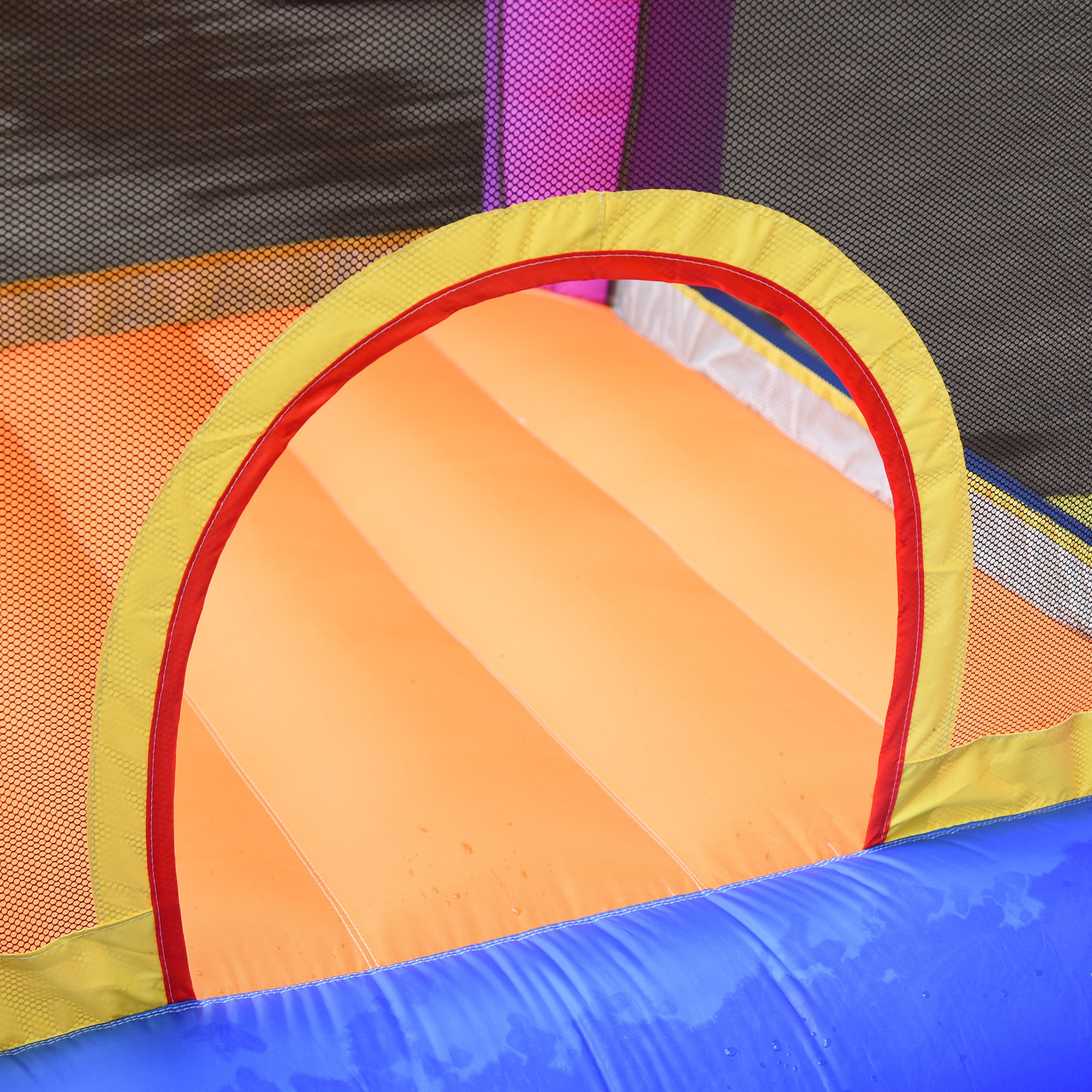 Outsunny Kids Bouncy Castle House Inflatable Trampoline Slide Water Pool 3 in 1 with Blower for Kids Age 3-8 Multi-color 2.8 x 2.5 x 1.7m - North Peak Garden Furniture