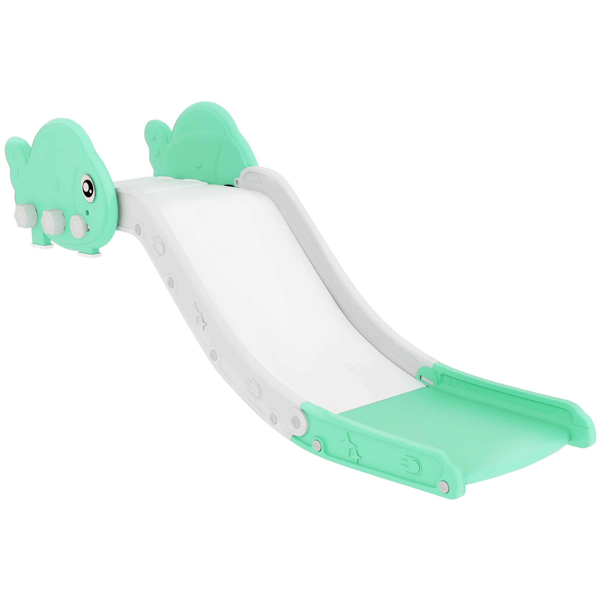 AIYAPLAY Kids Sofa Slide with 130cm Extended Length, HDPE Toddler Slide for Sofa, Bed, Stairs, Easy Assemble & Storage, Green - North Peak Garden Furniture