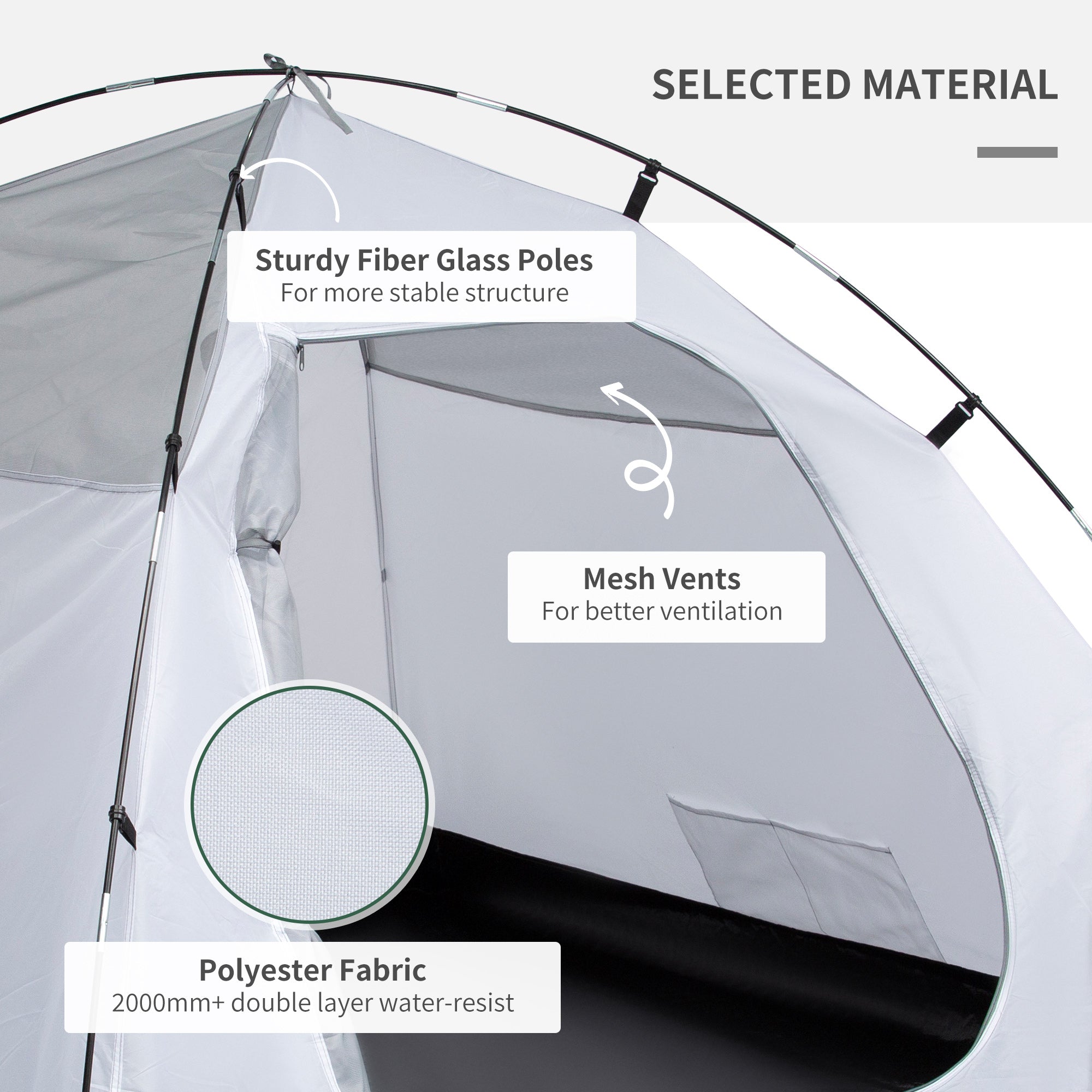 Outsunny Two-Man Dome Tent, with Front Vestibule - Blue/Grey - North Peak Garden Furniture