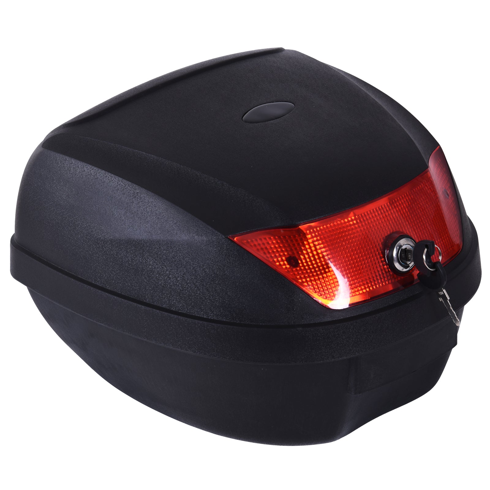 HOMCOM 28L Motorcycle Tail box Helmet Top Case Motorbike Luggage Storage Trunk Carrier Mount Rack w/ 2 Keys - North Peak Garden Furniture