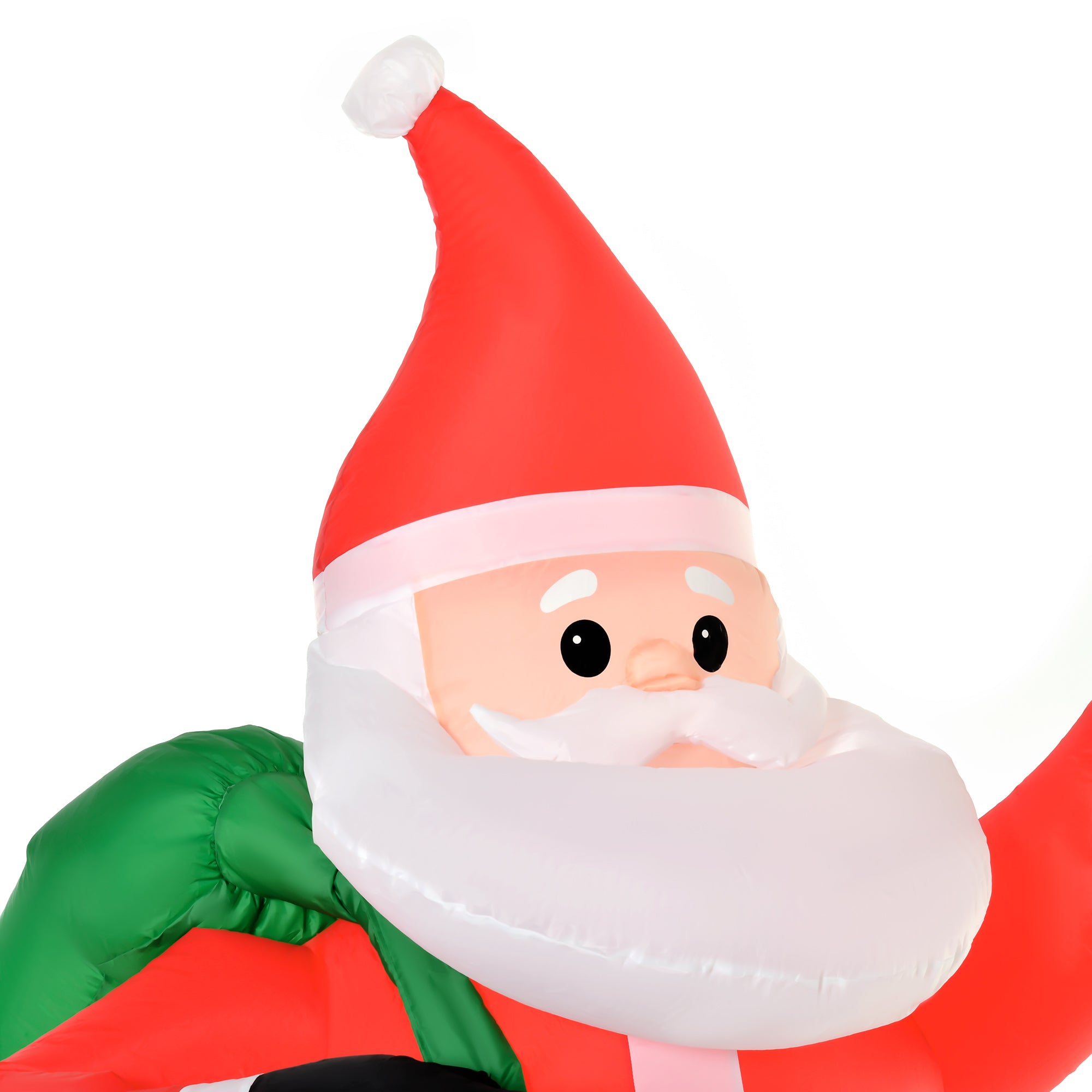HOMCOM 8ft Christmas Inflatable Santa Holiday Yard Decoration with LED Lights, Indoor Outdoor Lawn Blow Up Decor - North Peak Garden Furniture