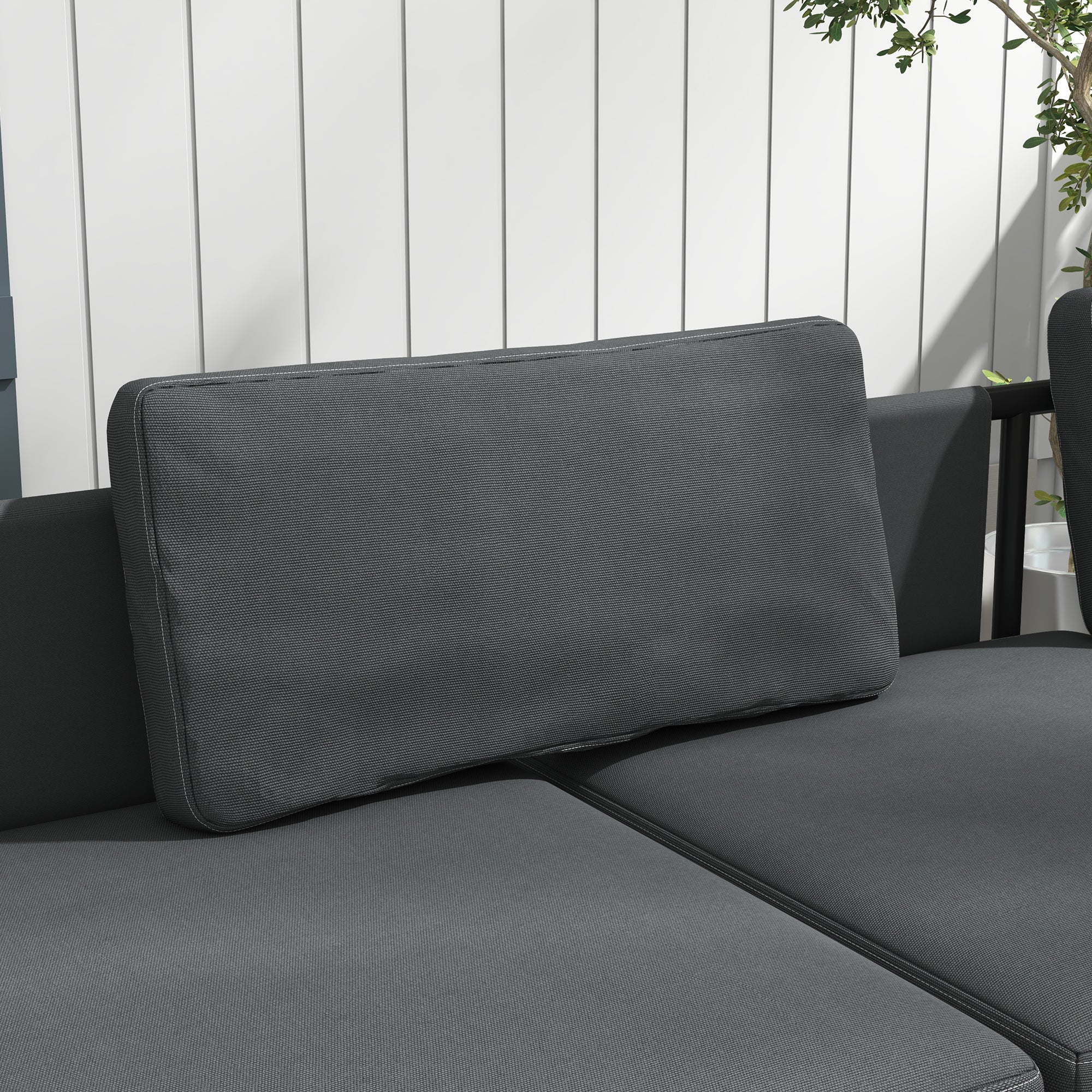 Outsunny Three-Piece 'L' Garden Sofa Set - Grey - North Peak Garden Furniture