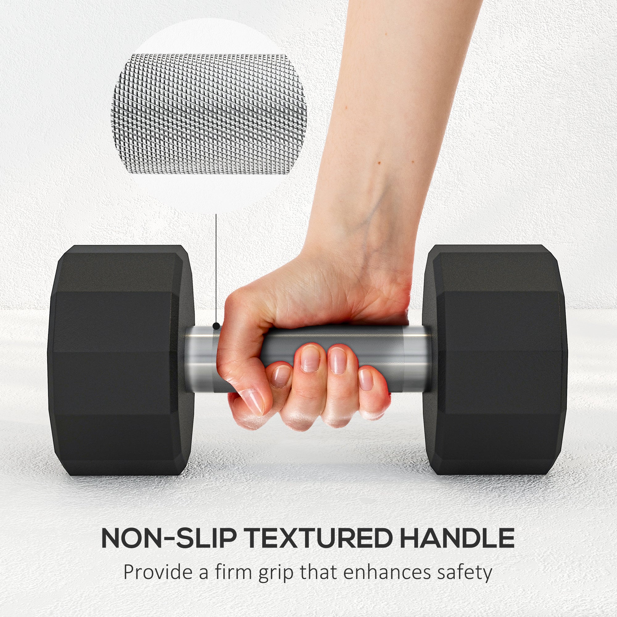 SPORTNOW 2 x 10kg Dumbbells Weights Set with 12-Sided Shape and Non-Slip Grip for Men Women Home Gym Workout - North Peak Garden Furniture