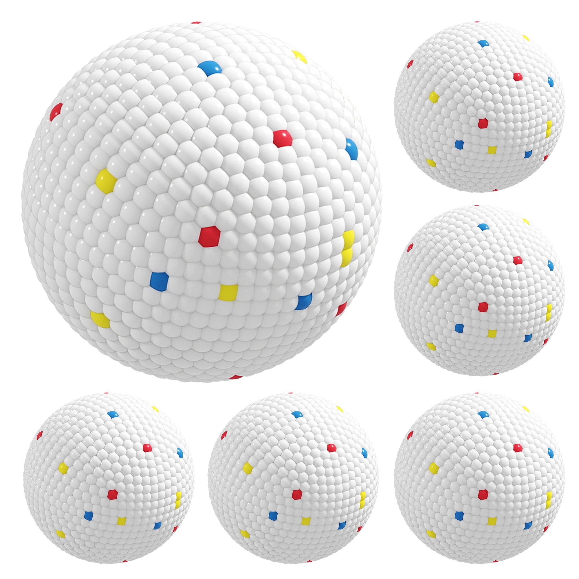 PawHut 6 Pack Dog Balls Toys Fits Aggressive Chewers, Indestructible Teething and Water ETPU Balls for Throw and Fetch
