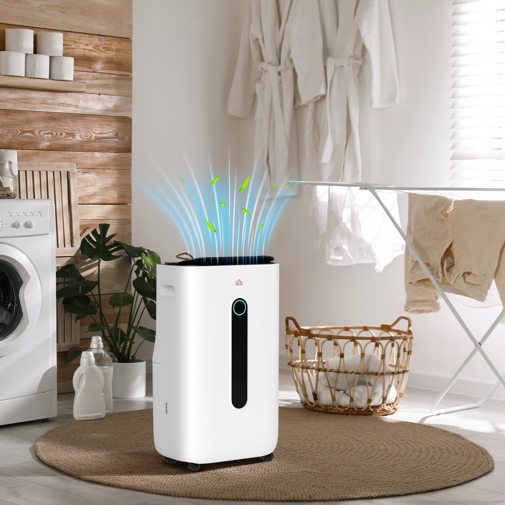 HOMCOM 6500mL Portable Dehumidifier with Air Purifier Filter, 24H Timer, 4 Modes, 22L/Day, for Home Laundry Basement - North Peak Garden Furniture