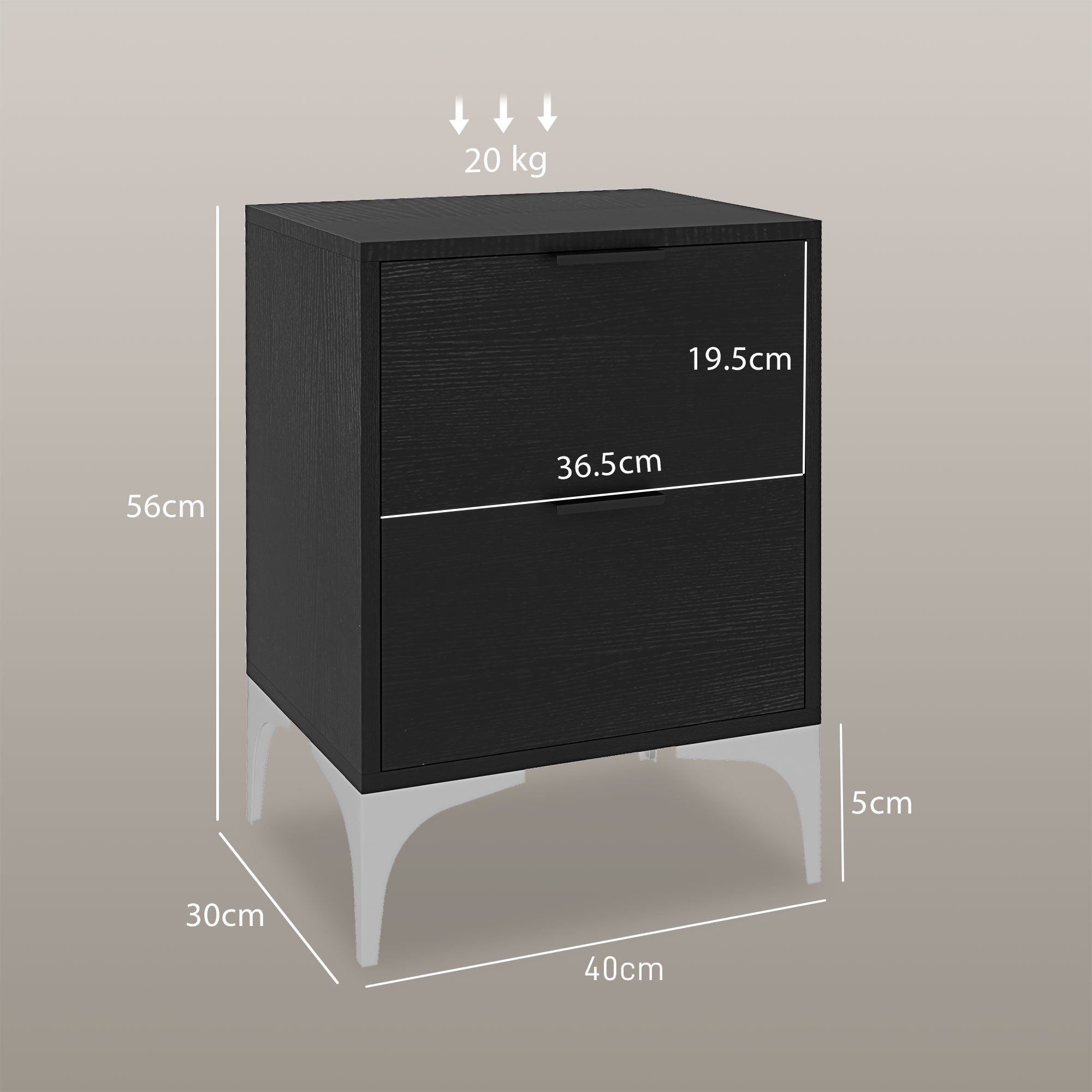 HOMCOM Set of Two Wood Effect Bedside Tables - North Peak Garden Furniture
