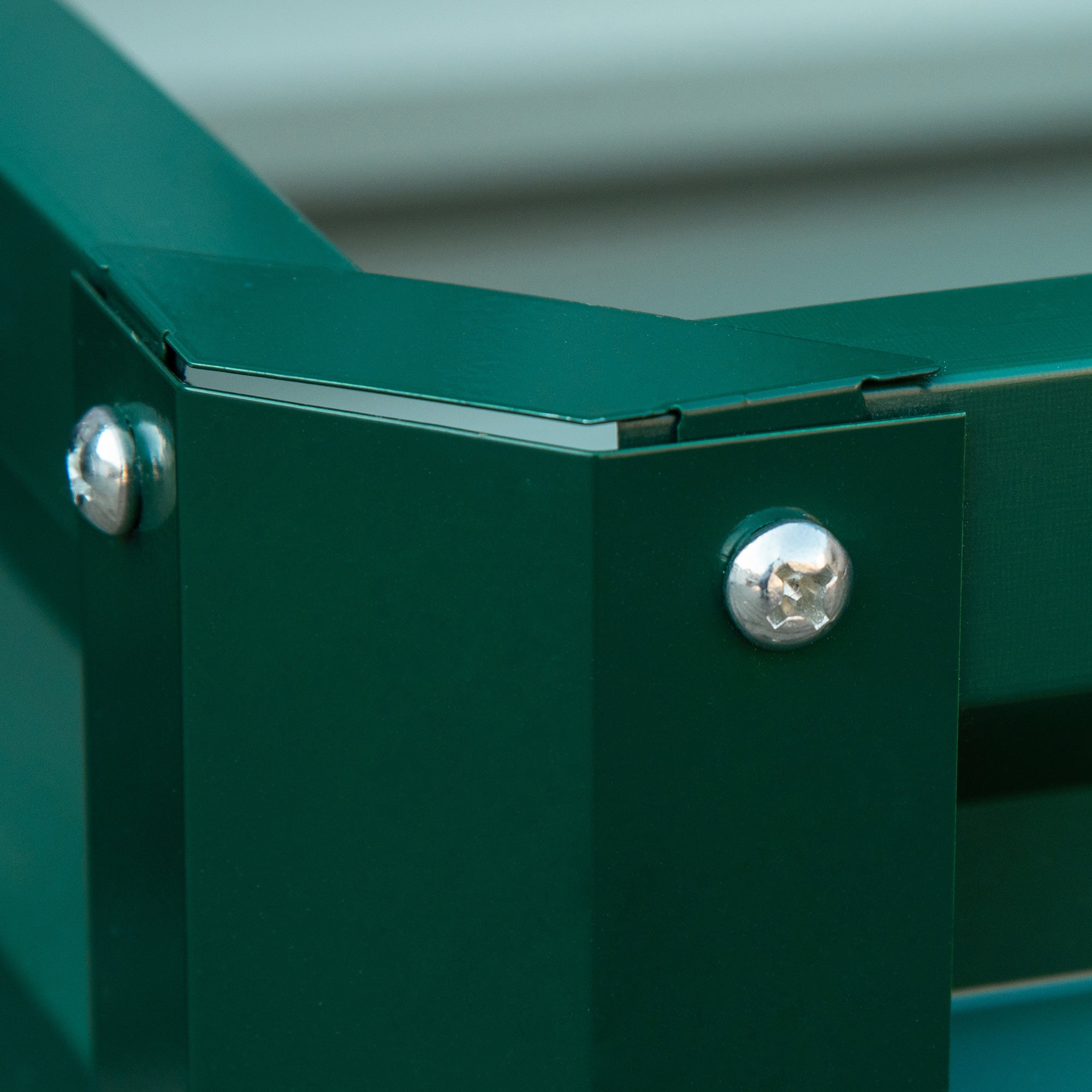 Outsunny Set of 2 Raised Garden Bed, Outdoor Elevated Galvanised Planter Box for Flowers, Herbs, 60x60x30.5cm, Green - North Peak Garden Furniture
